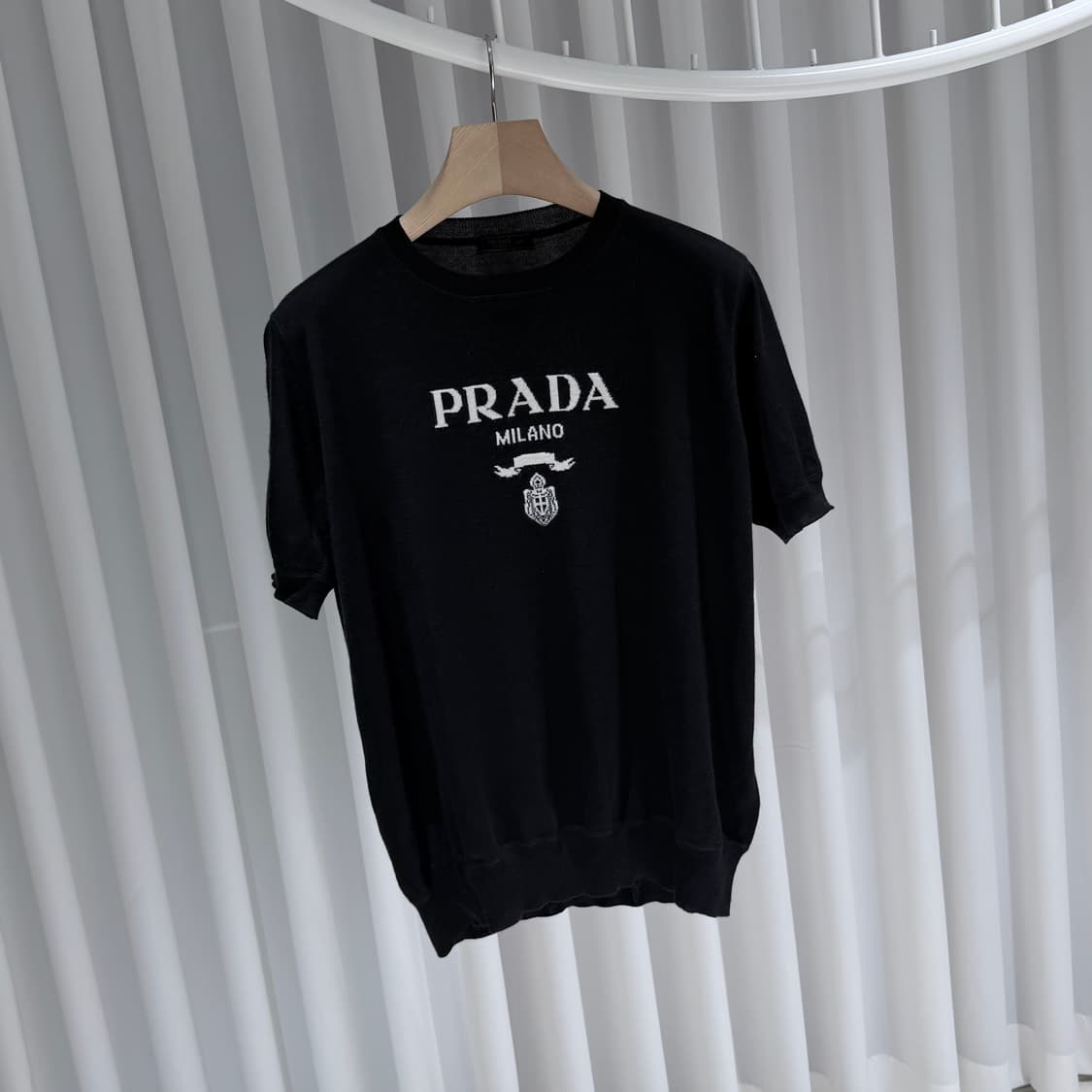 (S/48) / 프라다 로고 크루넥 반팔 니트 상품이미지3