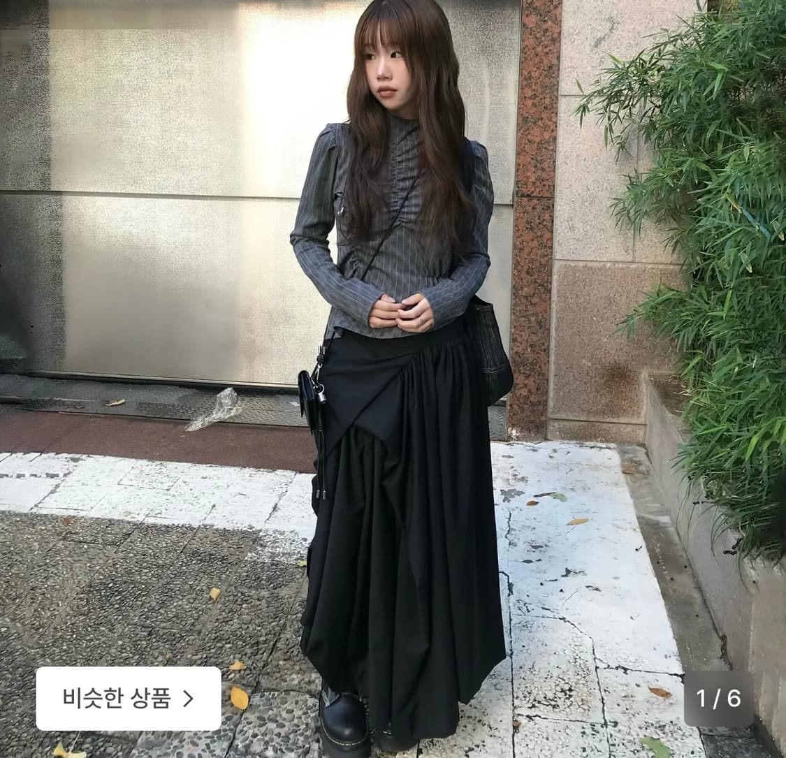 플레어업 드레이프 레이어드 롱스커트 상품이미지1