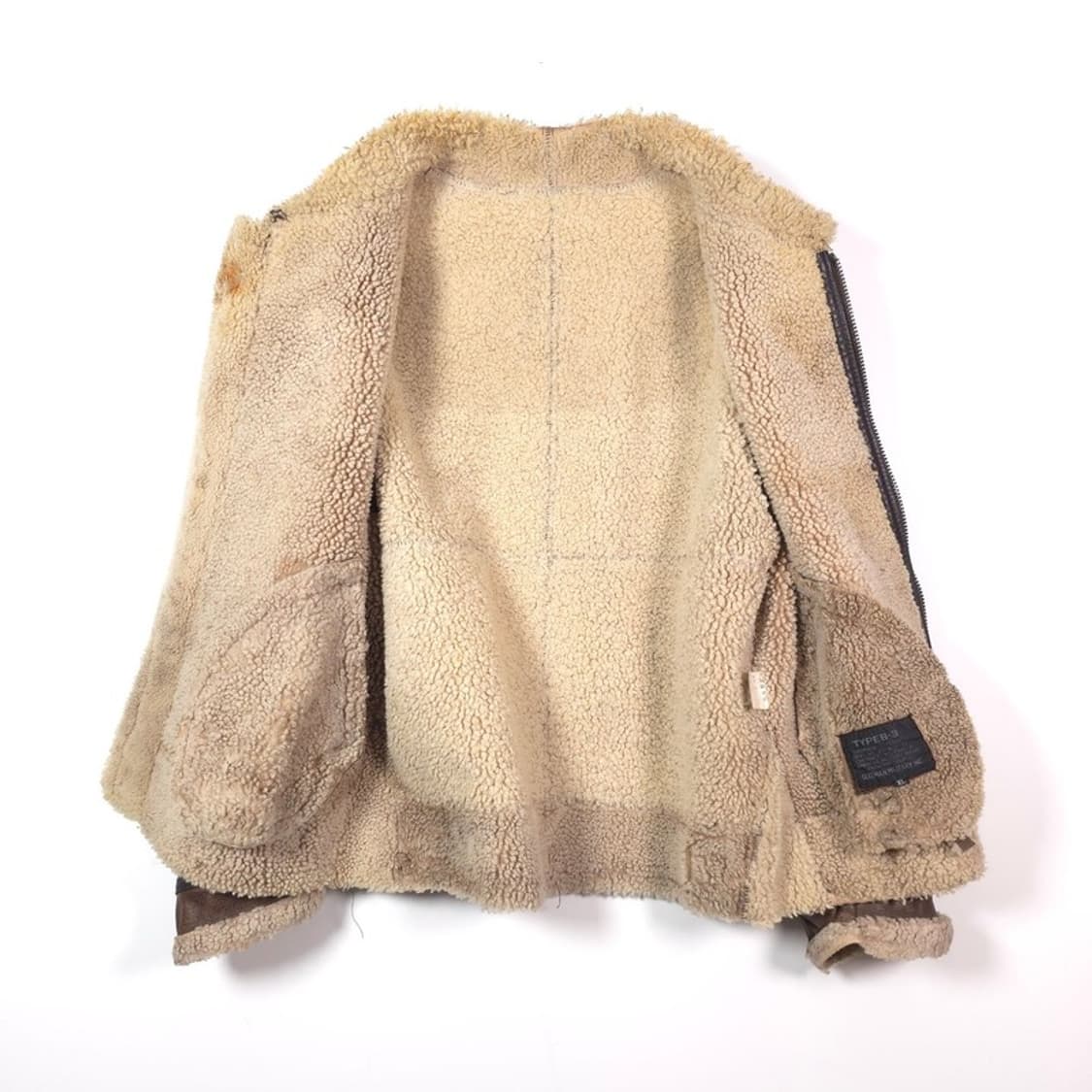 GLEEMAN MILITARY 리얼 양털 무스탕 플라이트 자켓 XL 상품이미지7