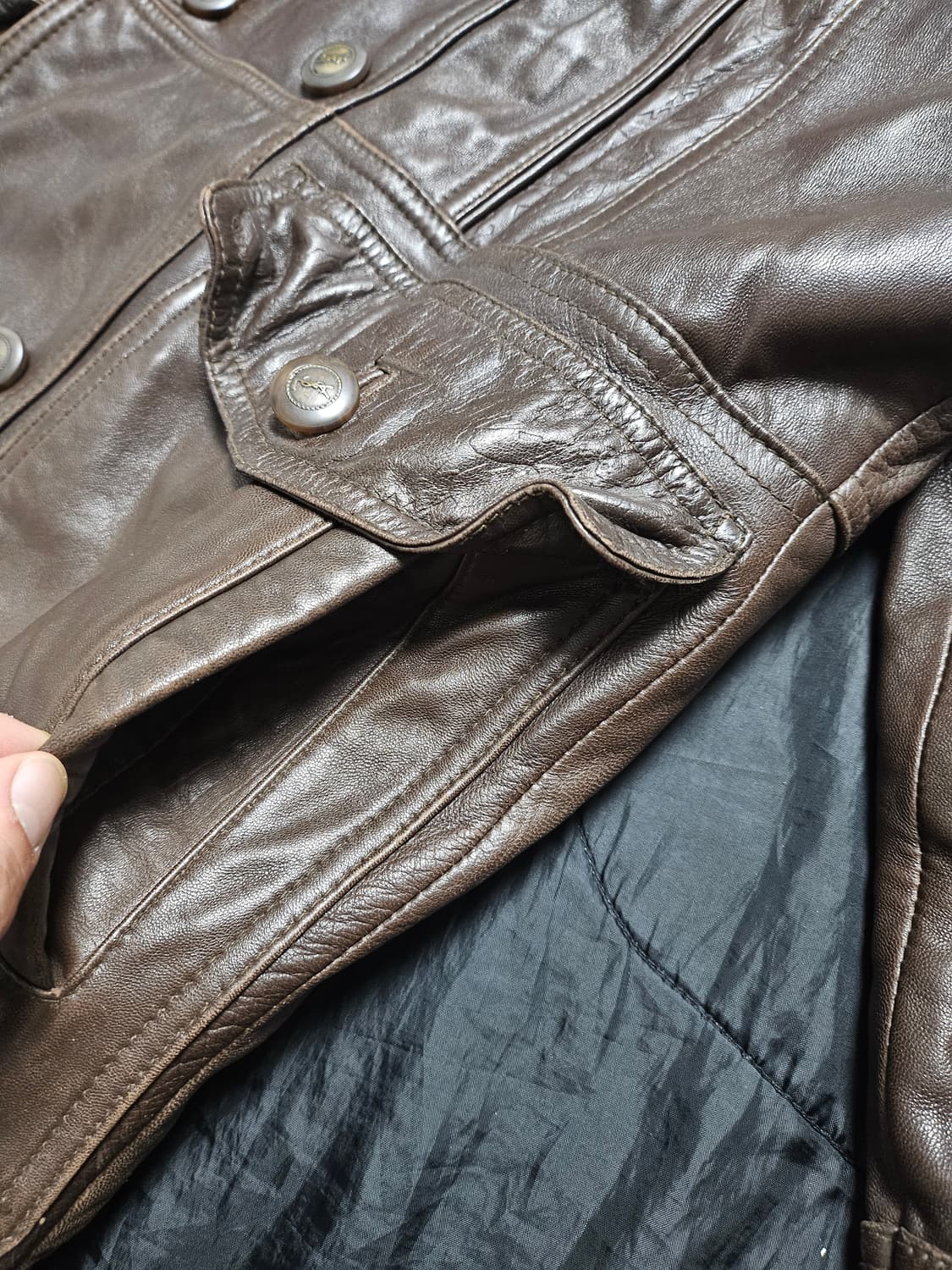 Ysl 더플 레더 코트 100 상품이미지5