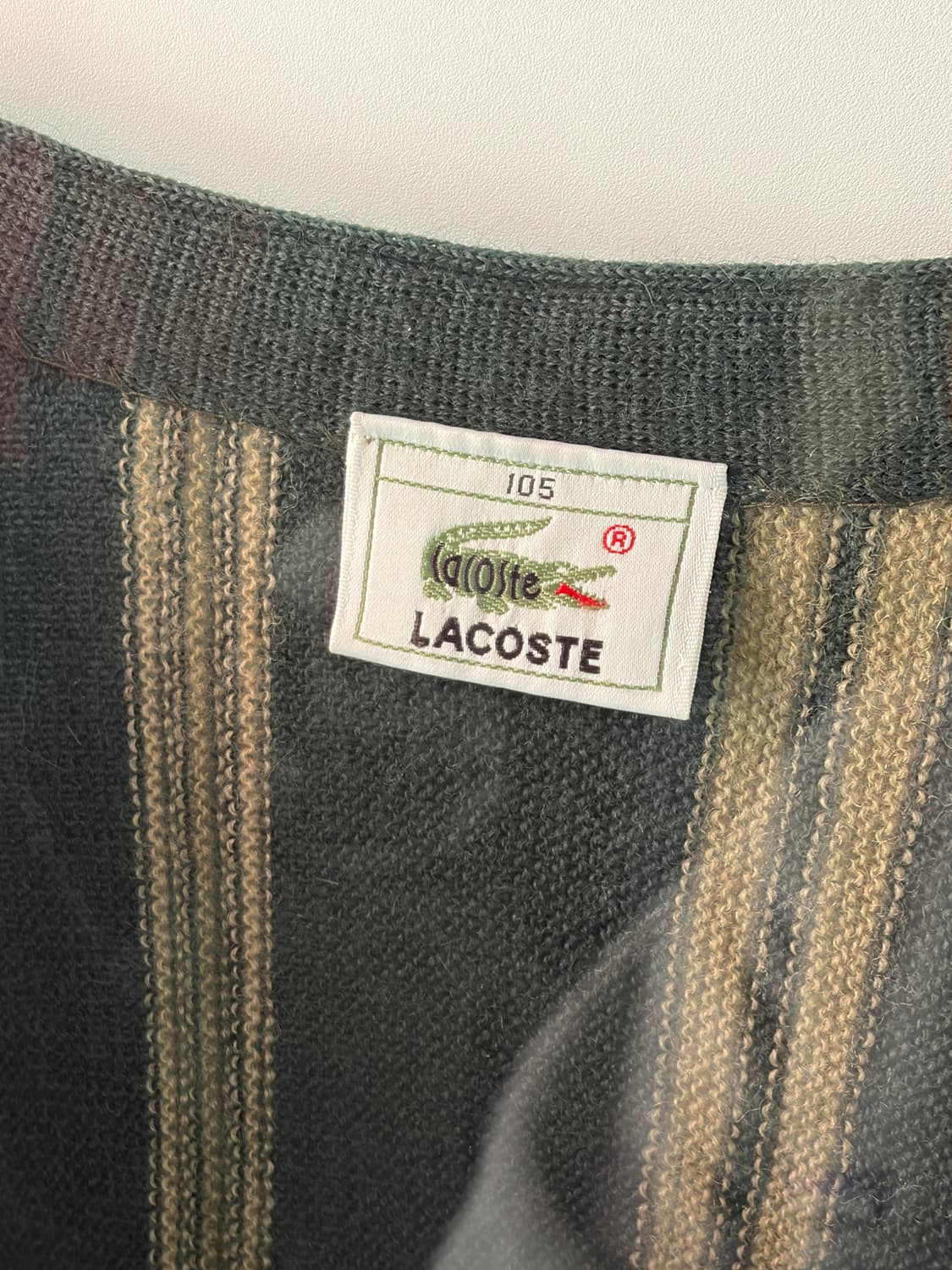 90s 서광 라코스테 울 니트 가디건 상품이미지4