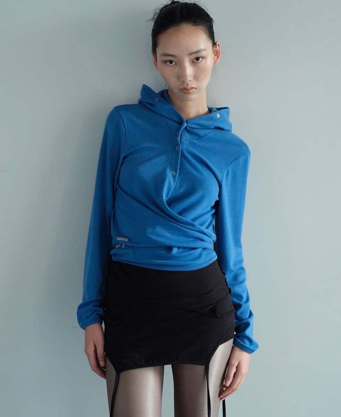 세릭 랩 후드 가디건 블루 상품이미지1