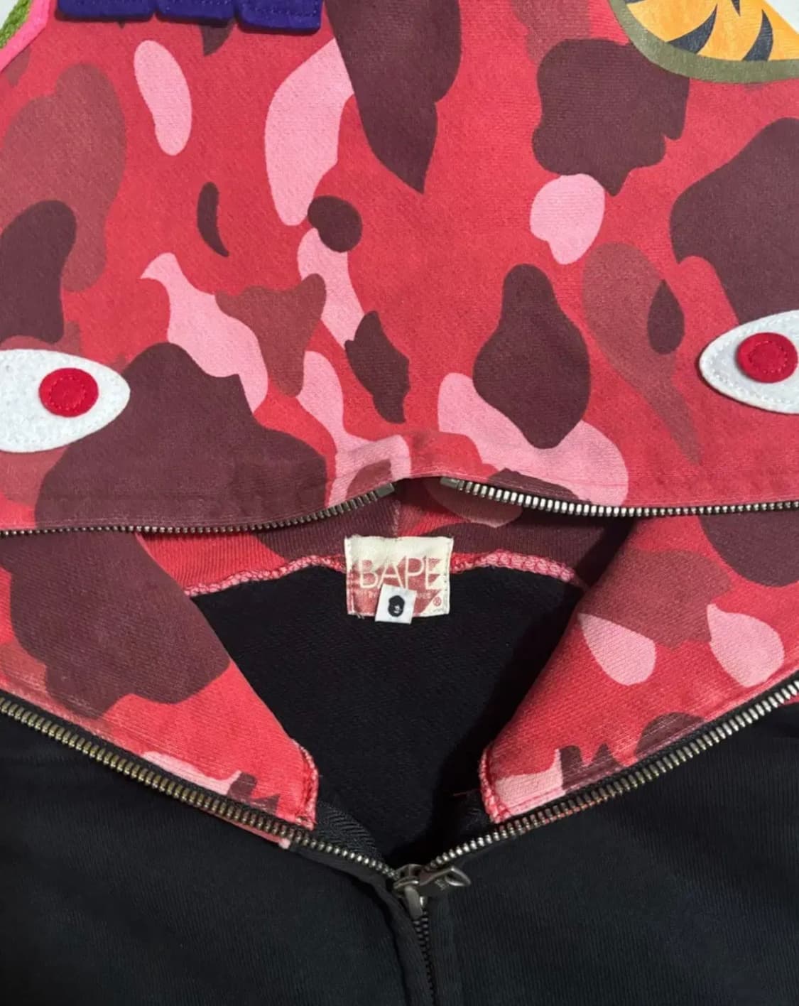 M] 베이프 OG 헤드적계 루즈핏 샤크 후드집업 상품이미지2