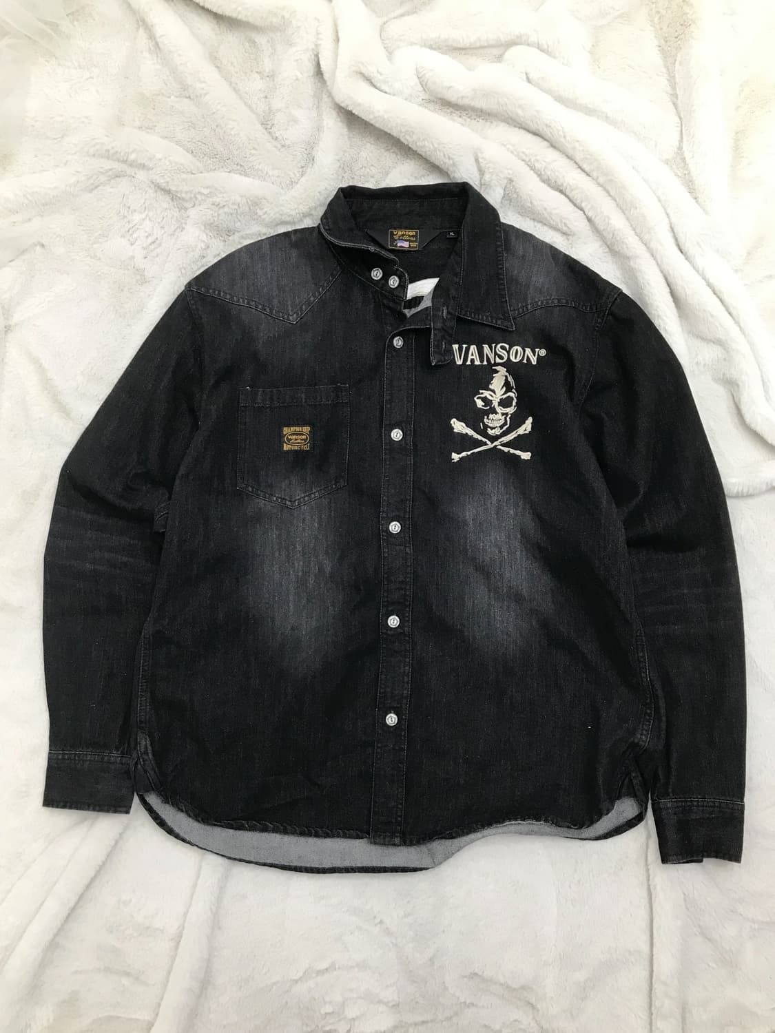 ☠️ 밴슨 스컬 자수패치 워싱 데님 셔츠 (레어) ☠️ 상품이미지10