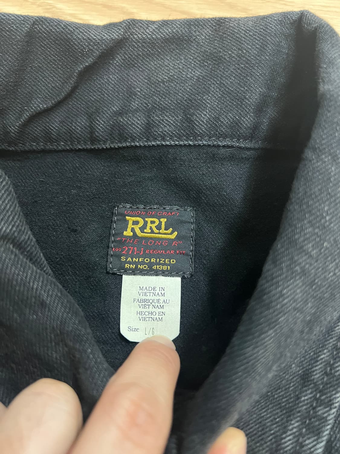 RRL 더블알엘 lot271 블랙 데님 자켓 L 상품이미지2