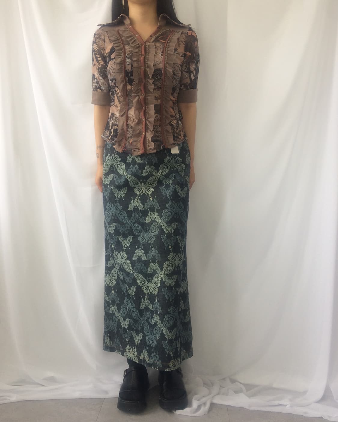Ozone community butterfly pattern denim  상품이미지5