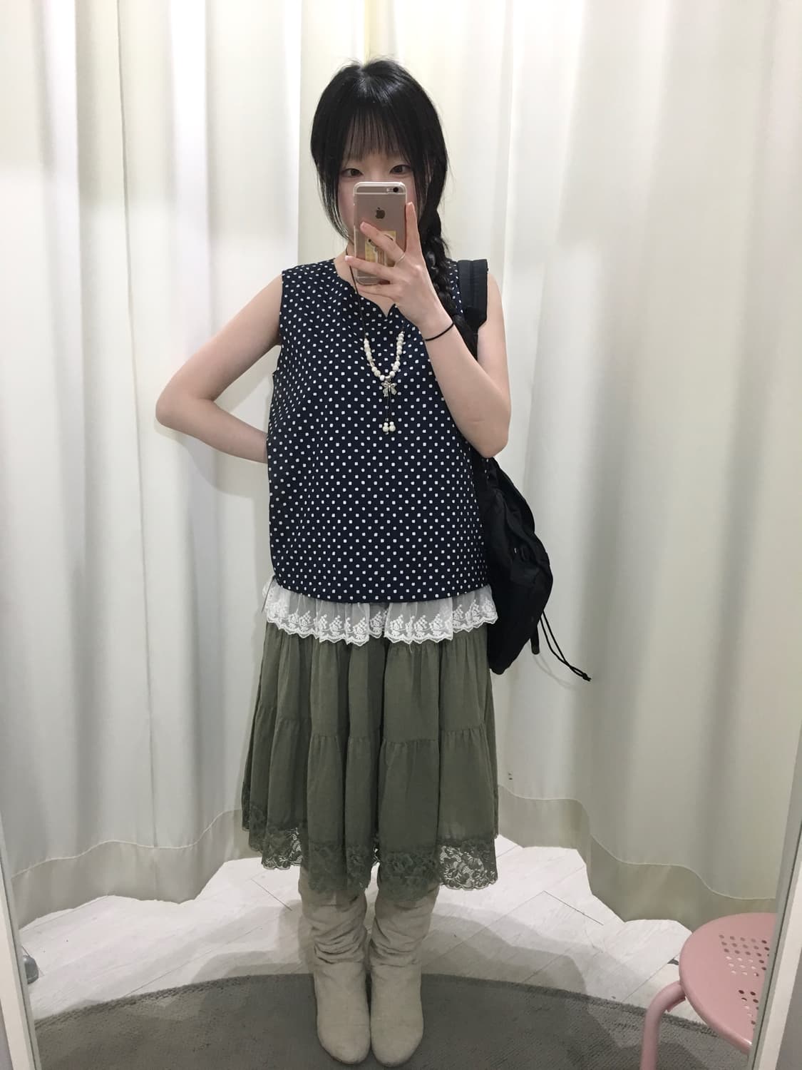 Square Dot Sleeveless Top 상품이미지3