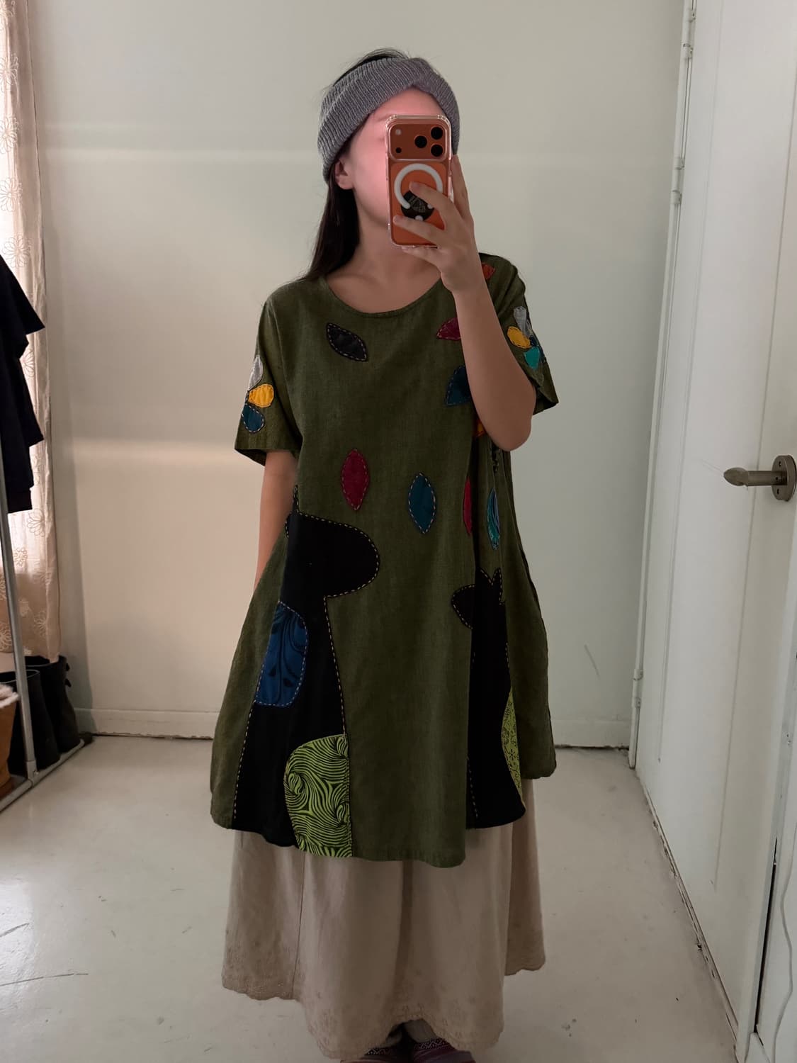 일본빈티지 모리 자수패치 블라우스 원피스 상품이미지1