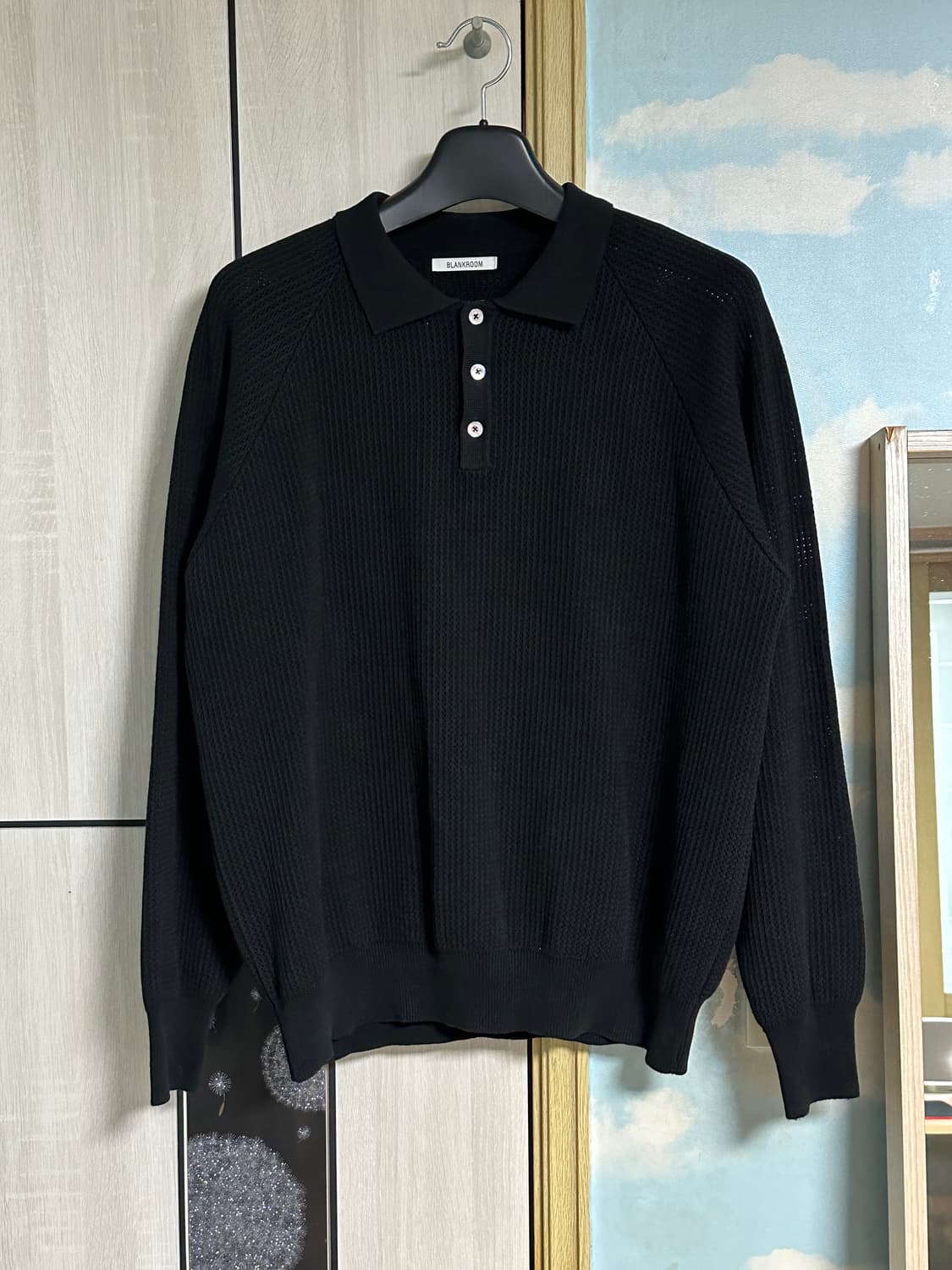 (3) 블랭크룸 래글런 롱 슬리브 니트_BLACK 상품이미지2