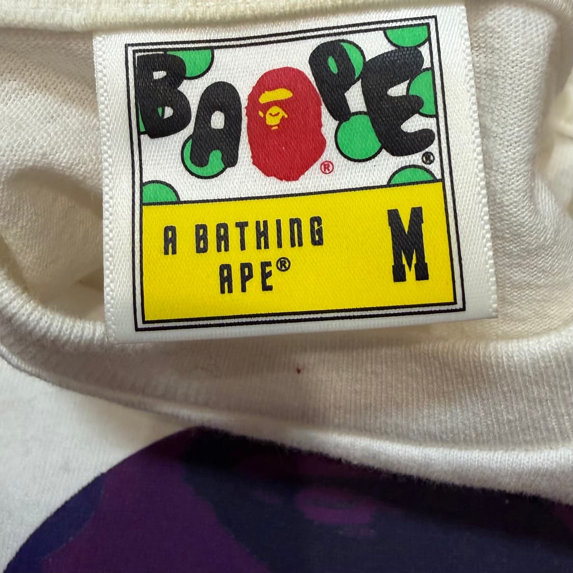 BAPE 카모 바이 베이팅 에이프 퍼플 티셔츠 상품이미지2