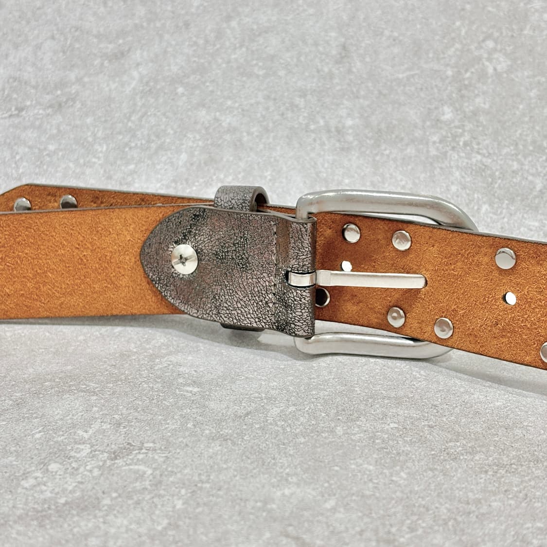 Oribell 트윙클 별 스터드 그로시 소가죽 웨스턴 벨트 실버 상품이미지7