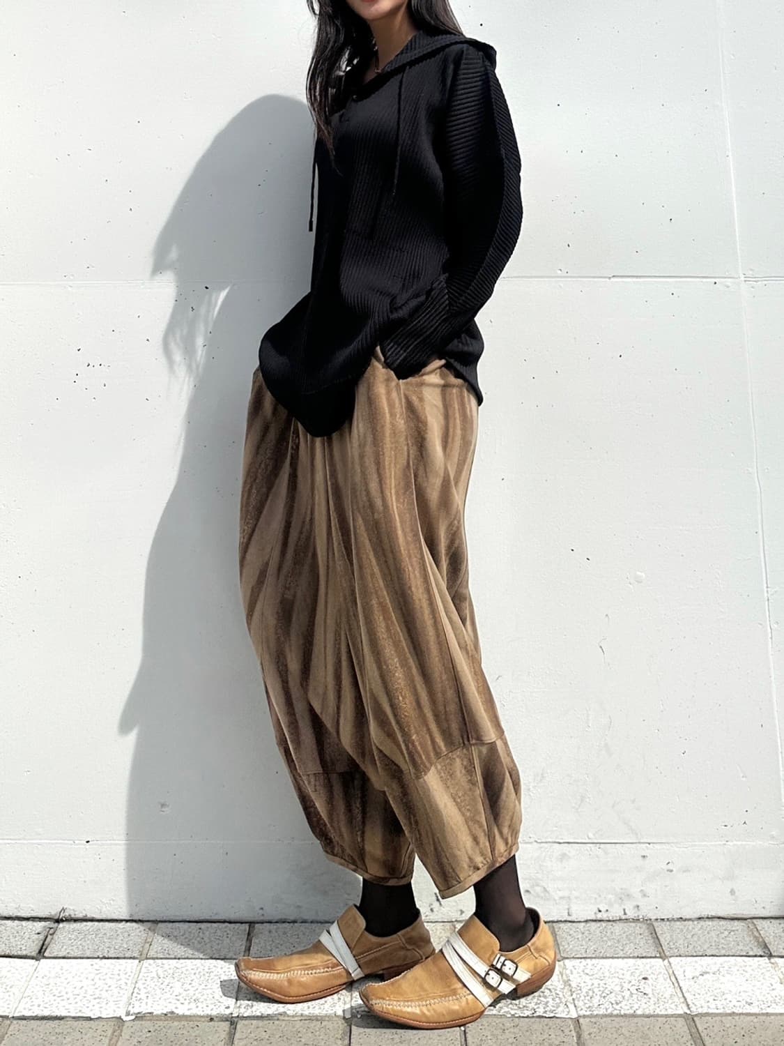 Earth flow banding pants / brown 상품이미지1