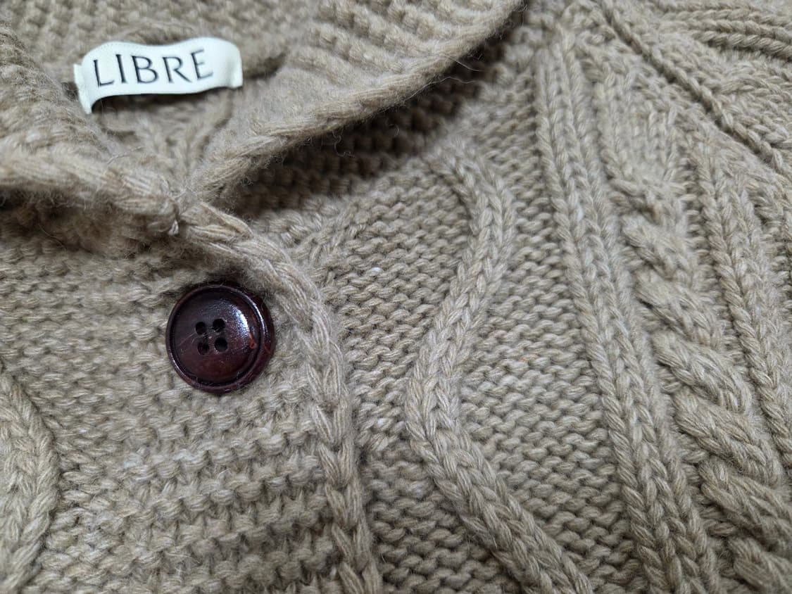 리브레(LIBRE) 우드버튼 숄카라가디건 프리사이즈 새상품 상품이미지5