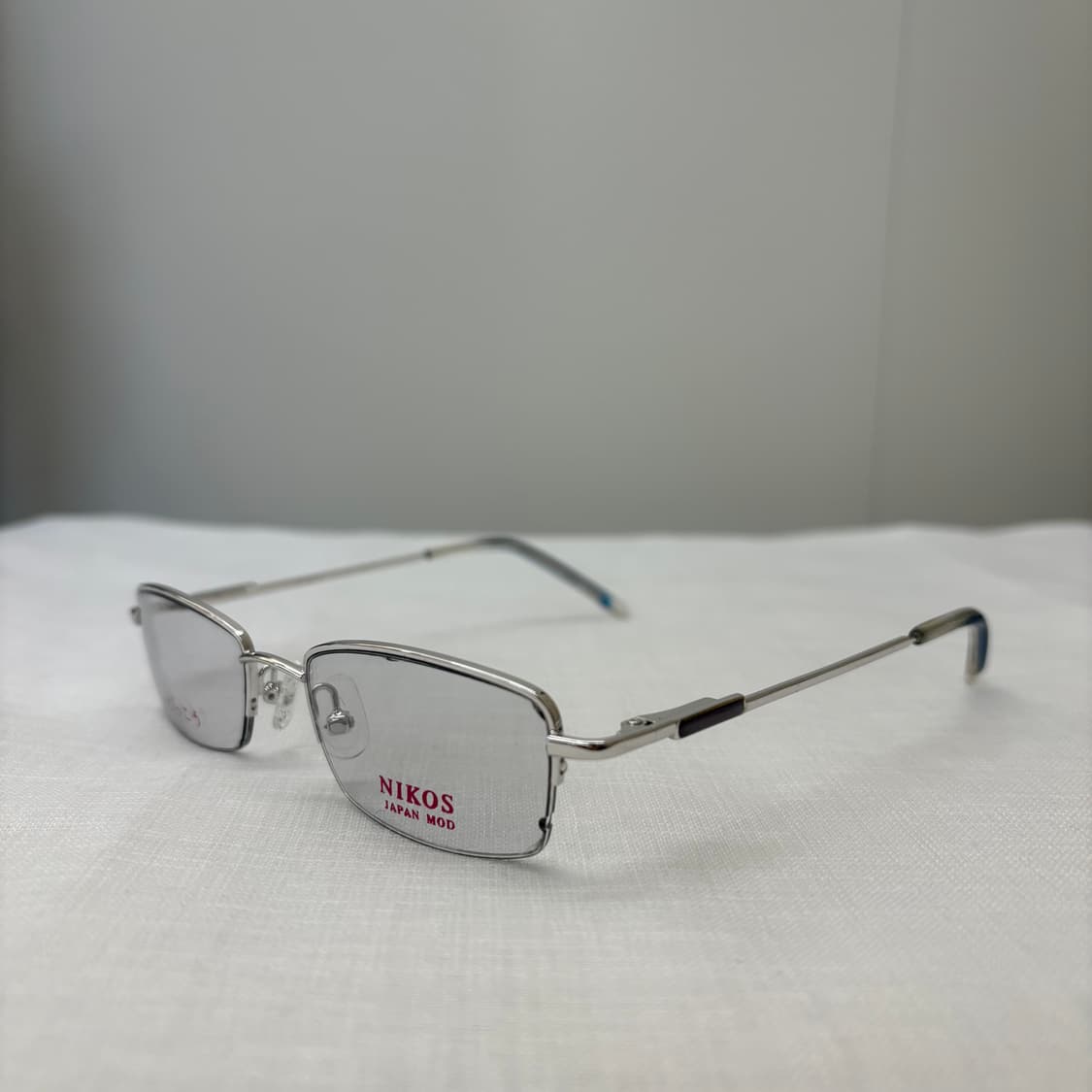 NIKOS 실버 반무테 빈티지안경 상품이미지1