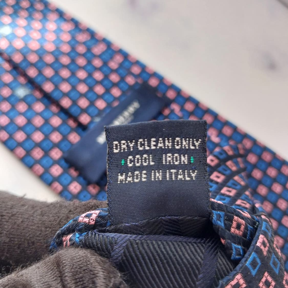 버버리 네이비 체크 자카드 넥타이 9.5cm S~A+등급 K2538 상품이미지10