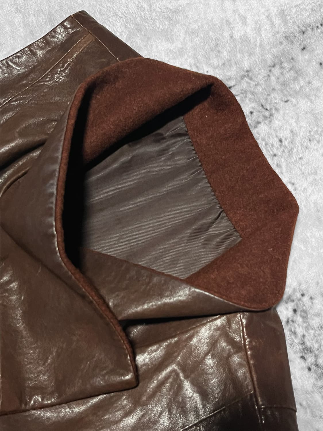 vintage leather long vest  상품이미지5