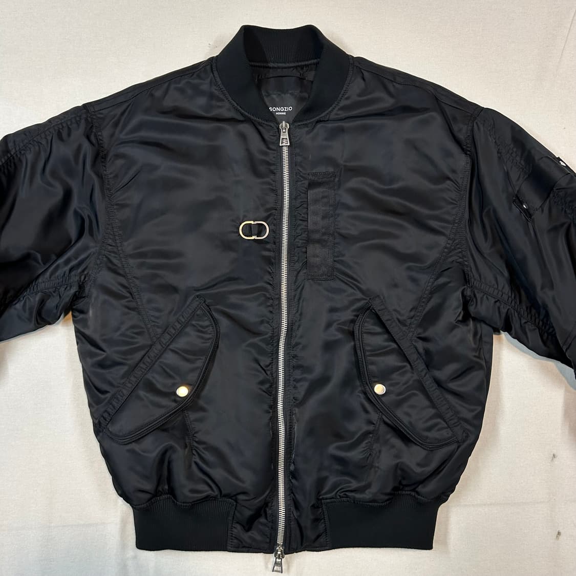 XL) 송지오 옴므 MA-1 항공점퍼 봄버 자켓 블랙 상품이미지2