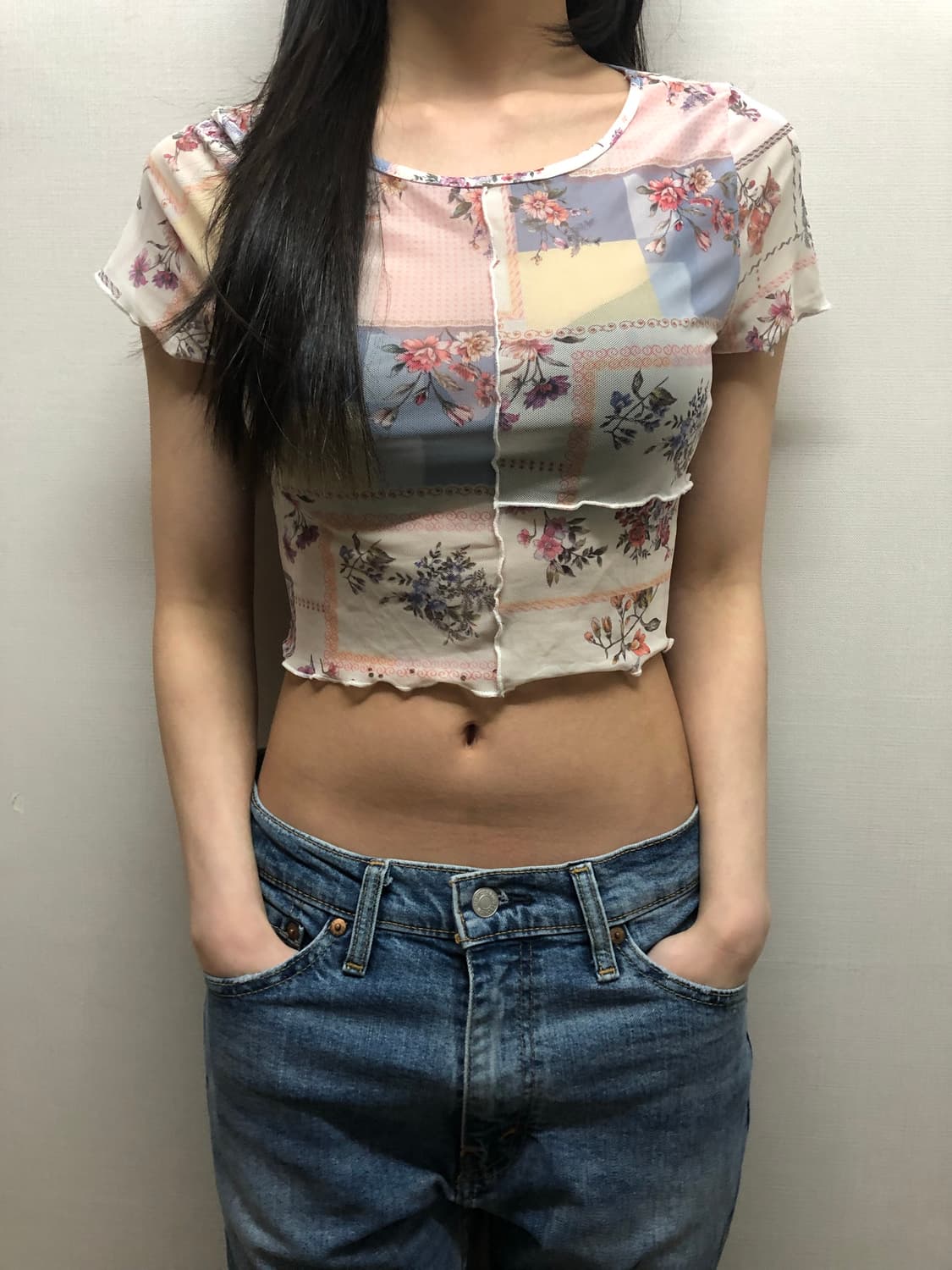 빈티지 플라워 패치워크 프린팅 탑 상품이미지2