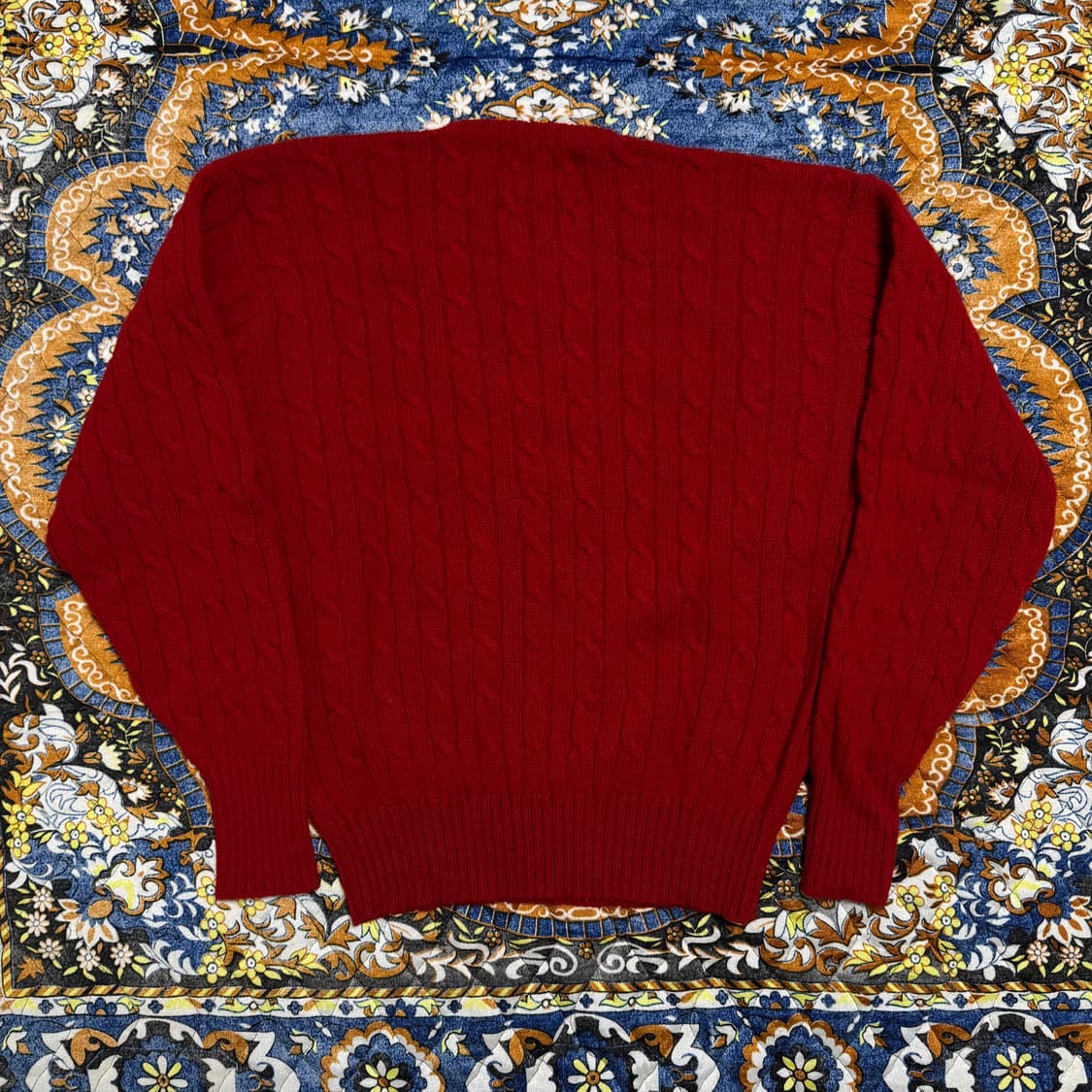 빈티지 8~90s 폴로 셔틀랜드 울 케이블 블랭크 니트 상품이미지2