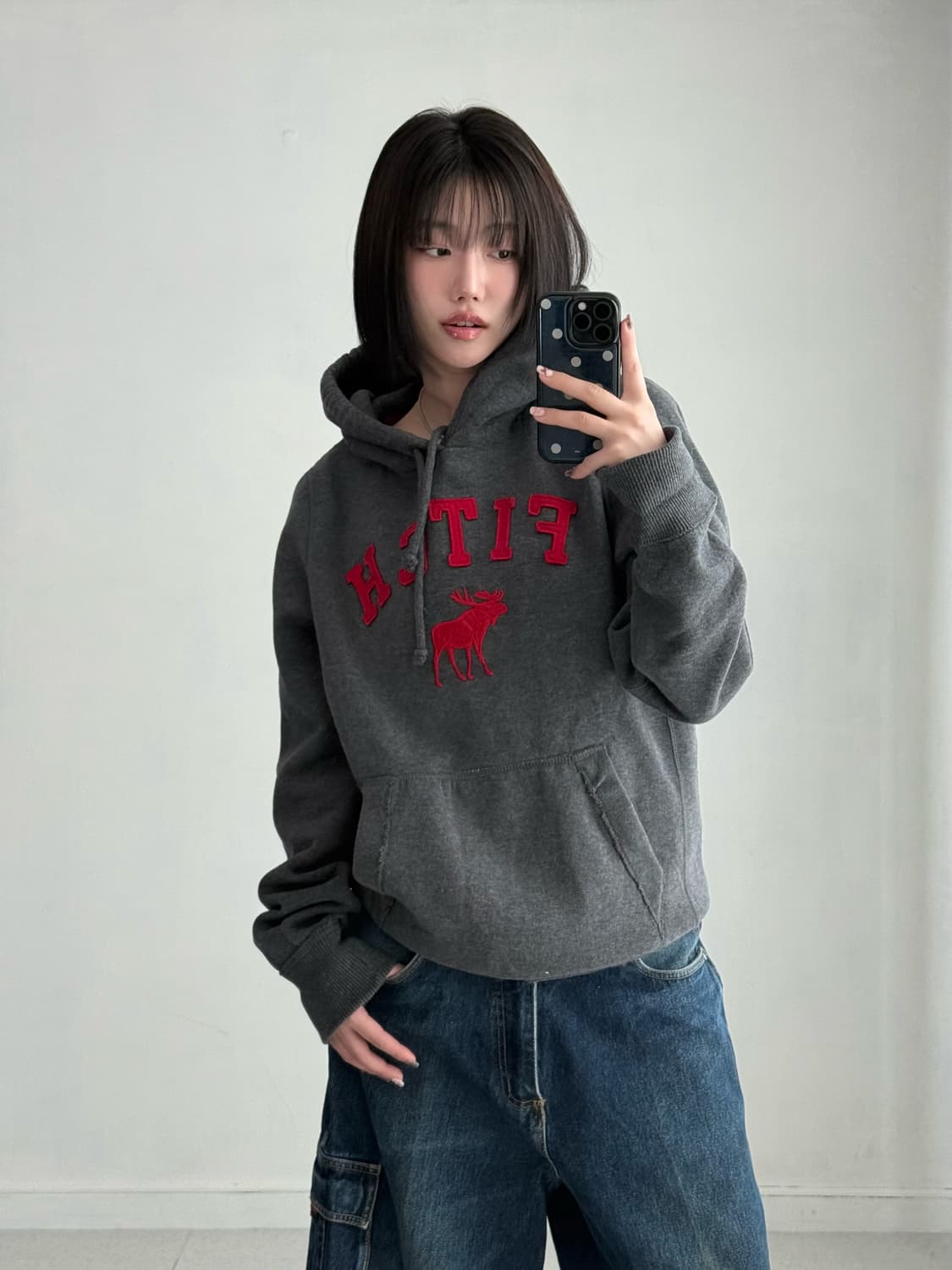 아베크롬비 차콜 후드티 상품이미지2