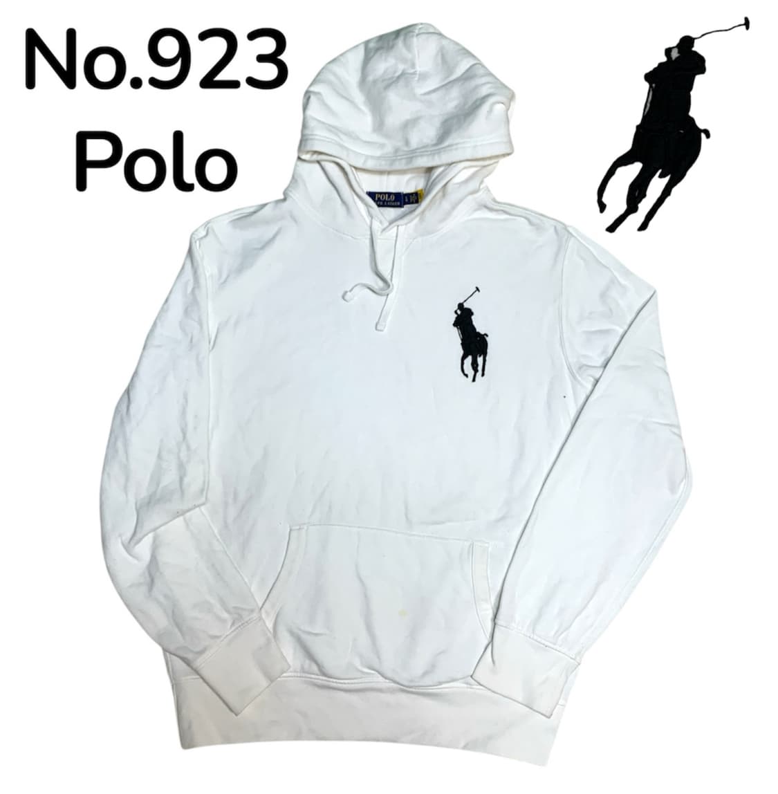 대대장 폴로 랄프로렌 화이트 빅포니 후드티 L 상품이미지1