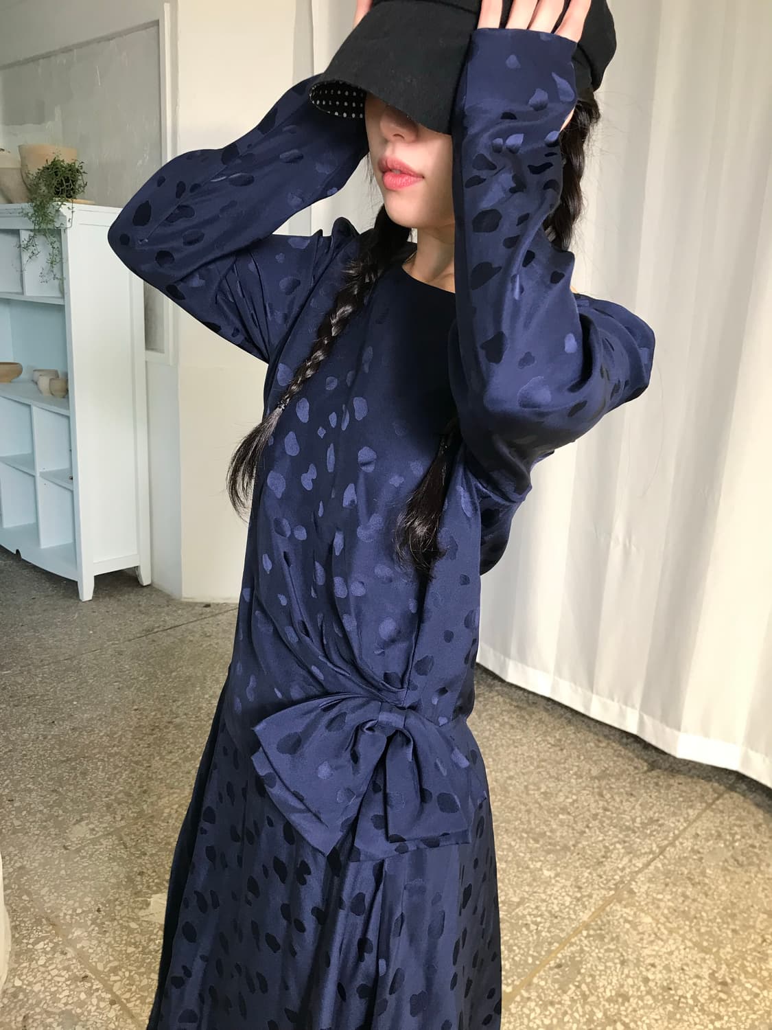 네이비 도트원피스 상품이미지7