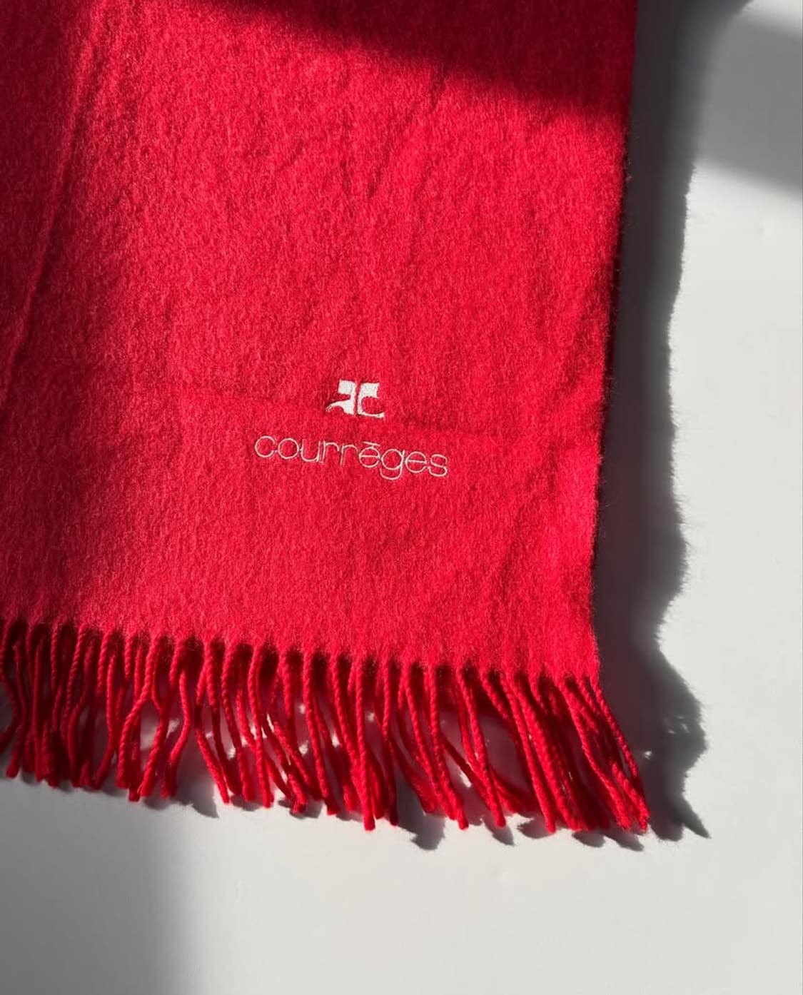 Courreges 꾸레쥬 앙고라혼용 레드컬러 머플러  상품이미지4