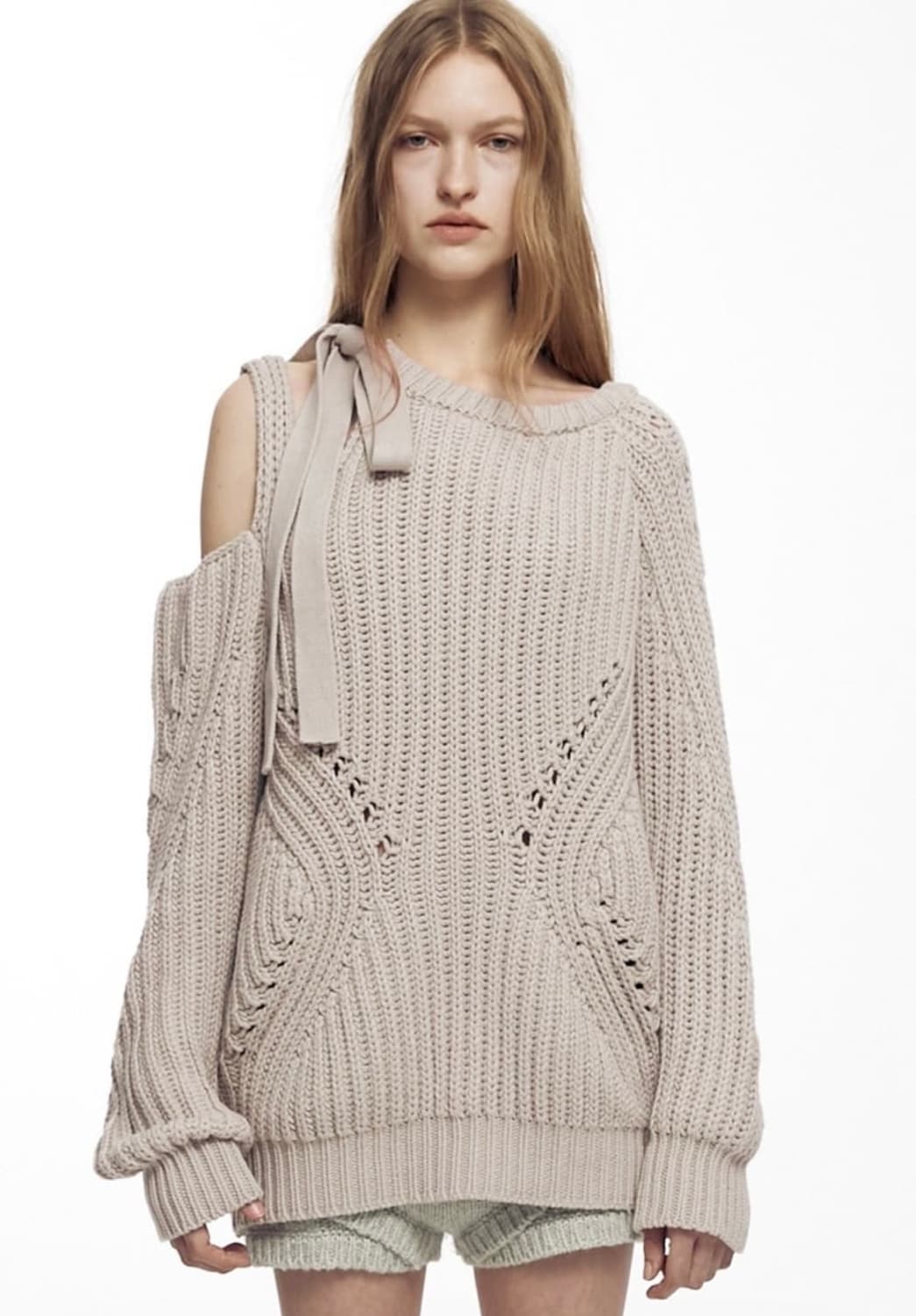 나체 슬릿 타이 니트 상품이미지1