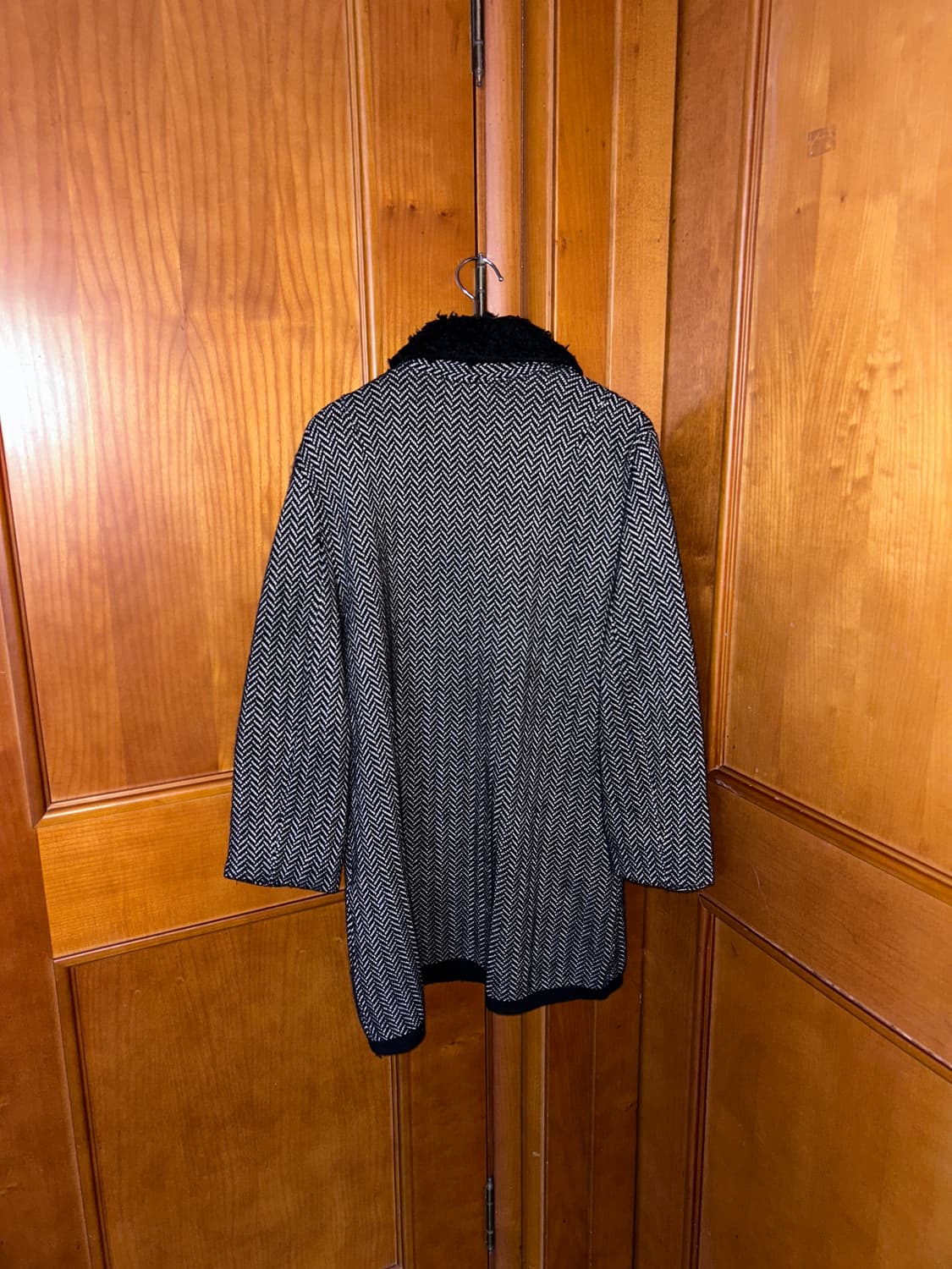 Felt Collar Herringbone Coat 상품이미지4