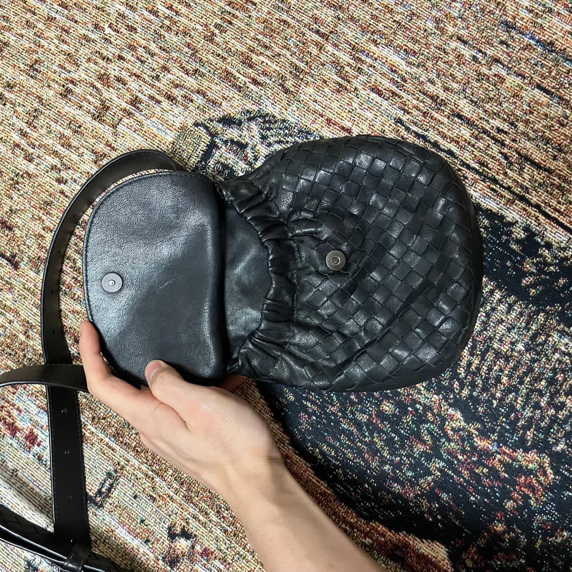 [OS] 보테가베네타 인트레치아토 위빙 벨트벡 블랙 상품이미지4