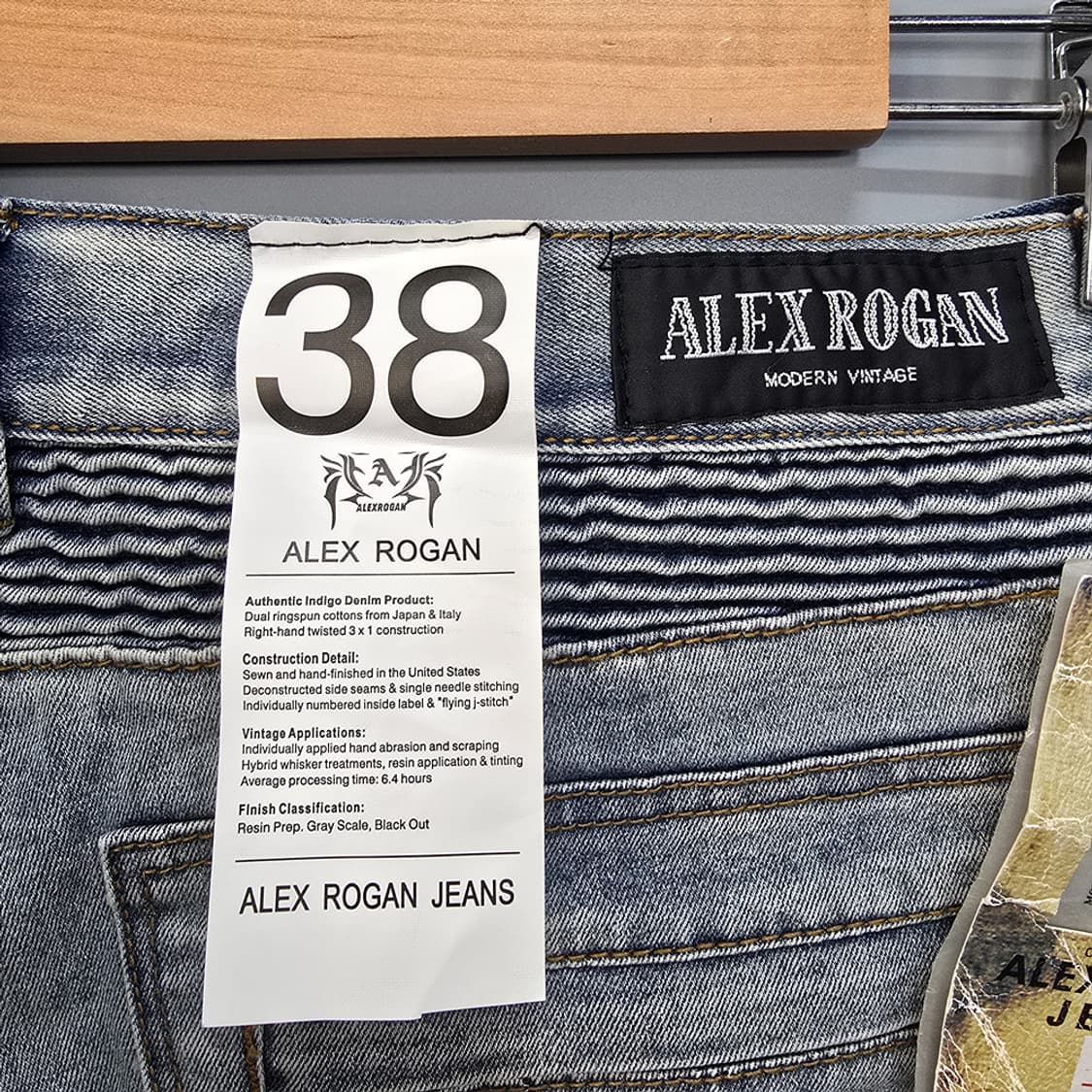 새제품)알렉스로간(ALEX ROGAN) 워싱 데님 하프팬츠 38 상품이미지3