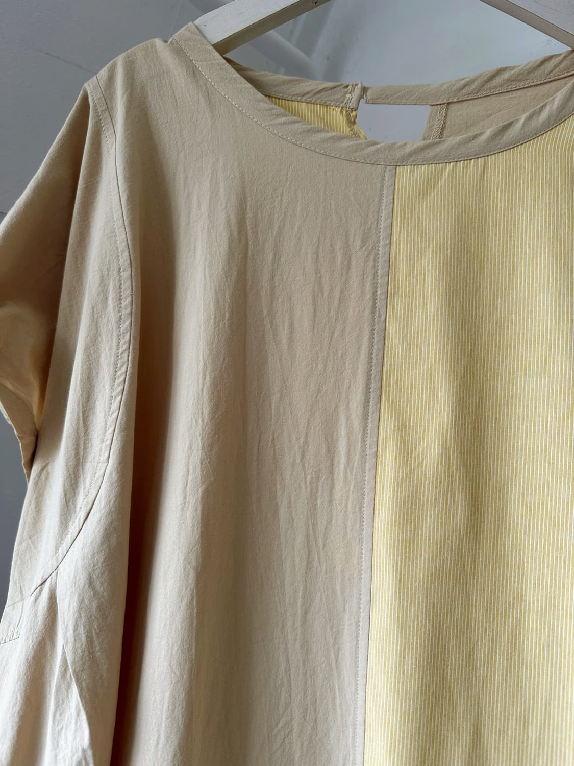Cotton panel design wide onepiece 상품이미지3
