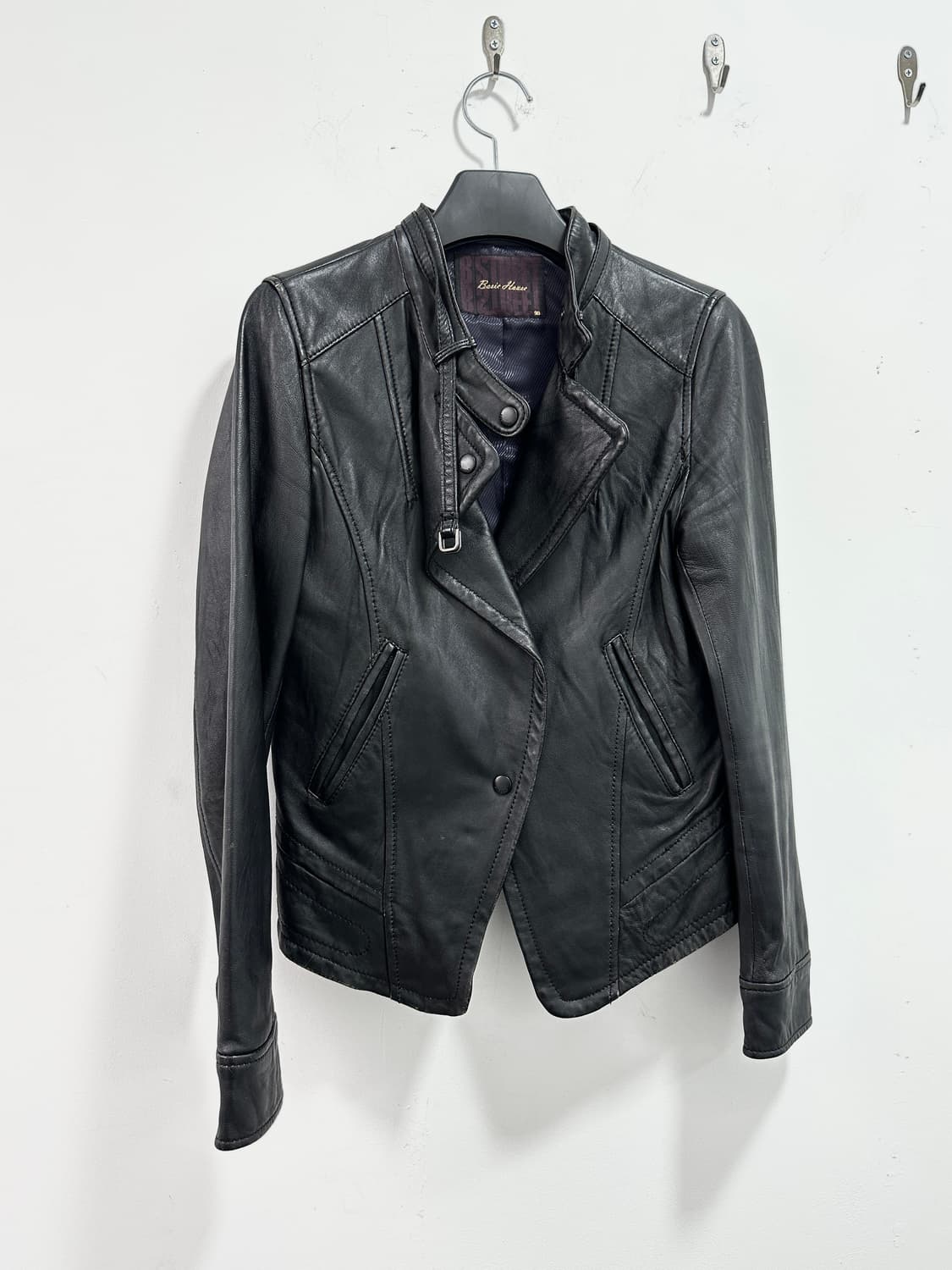 Asymmetric Lamb skin leather jacket  상품이미지5