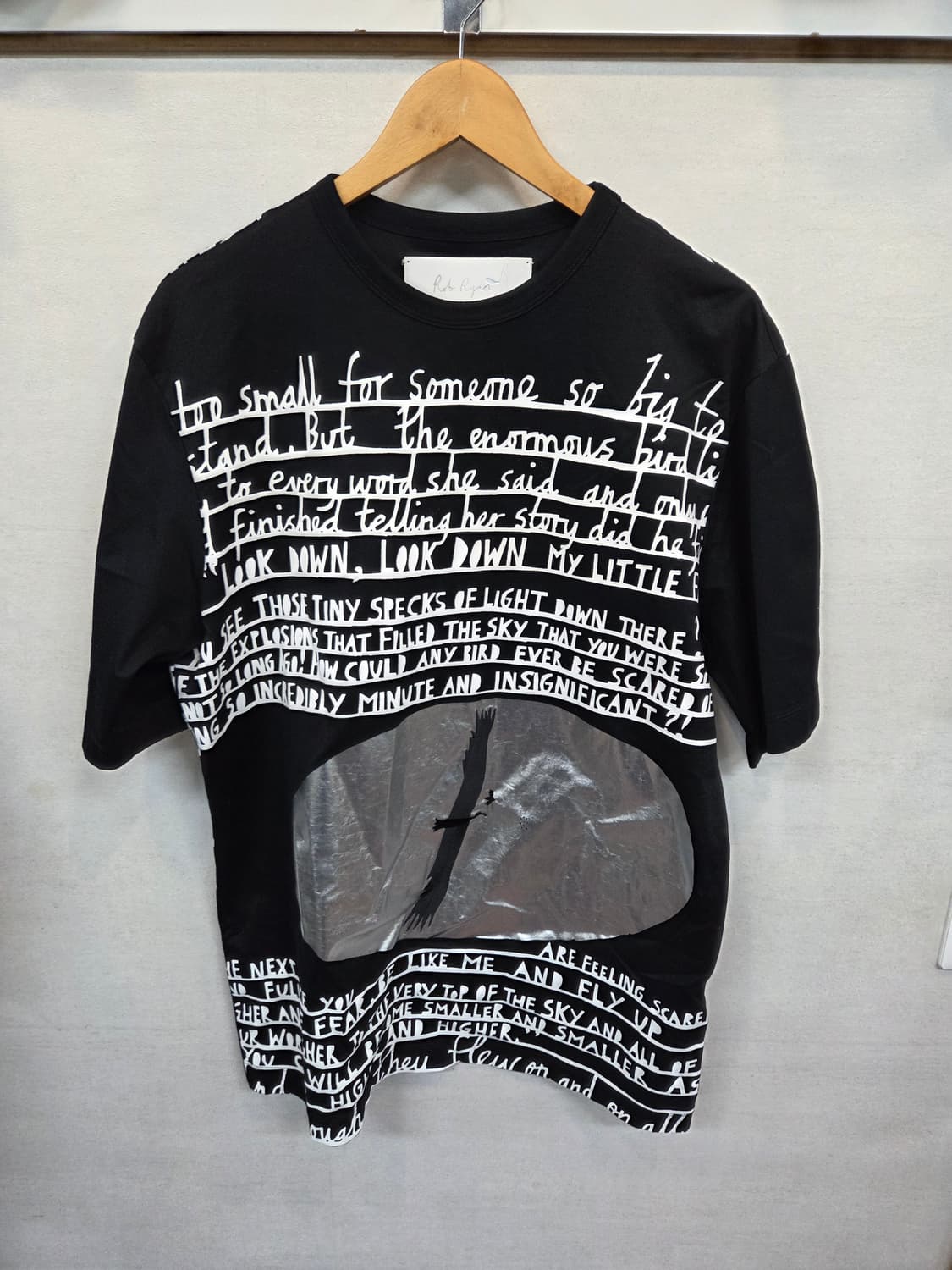 준지 롭라이언 콜라보 레터링 실버 프린팅 반팔 m 오버핏  상품이미지1