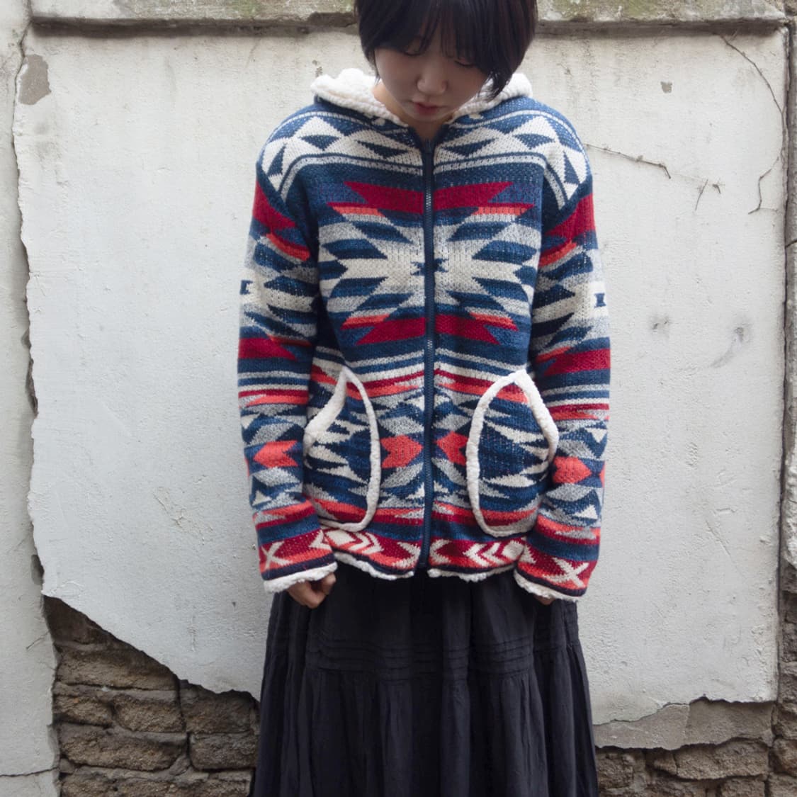 윈터 네이티브 보아 후드집업 상품이미지1