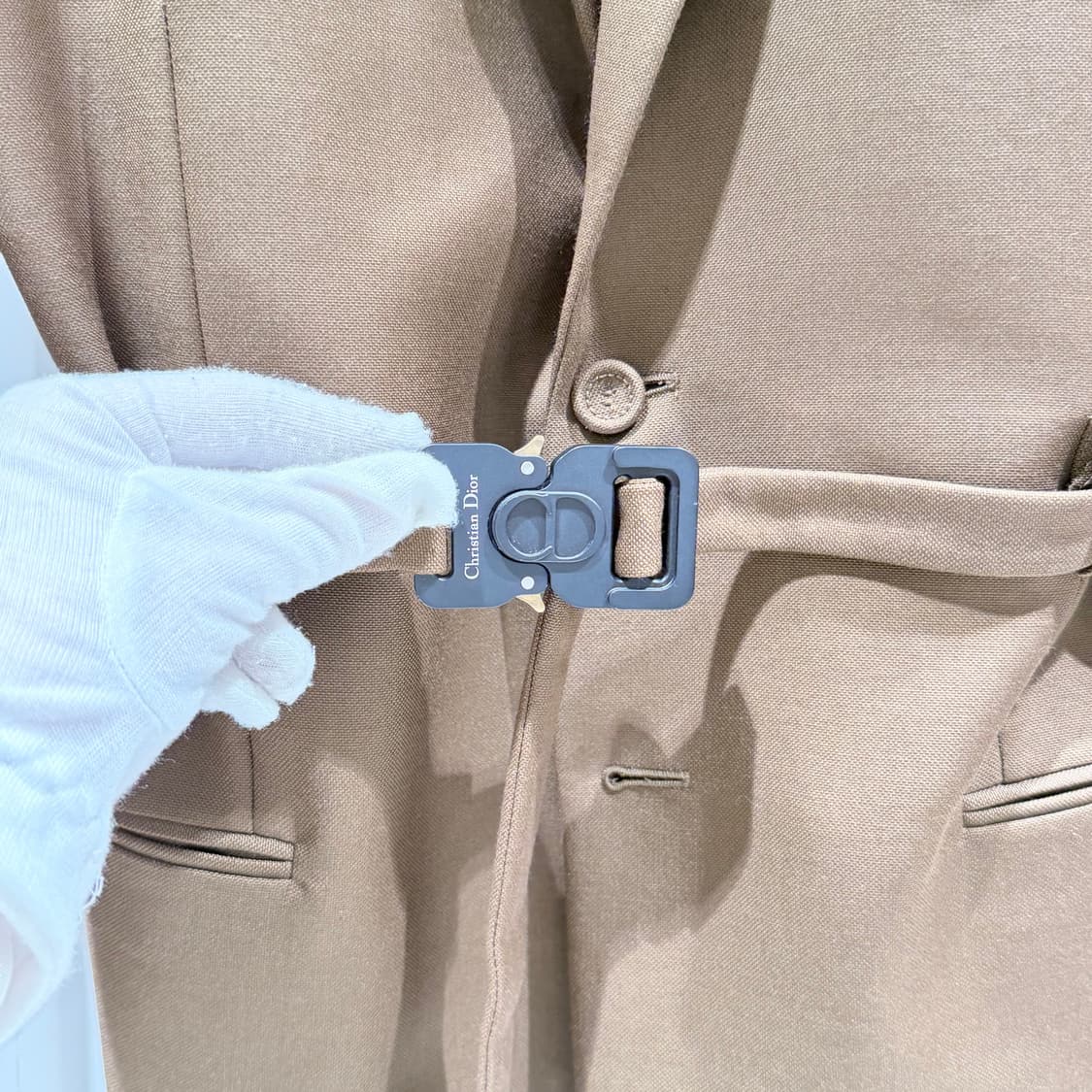 52 / 48 디올 브라운 울 혼방 벨트 남성 정장 셋업 상품이미지3