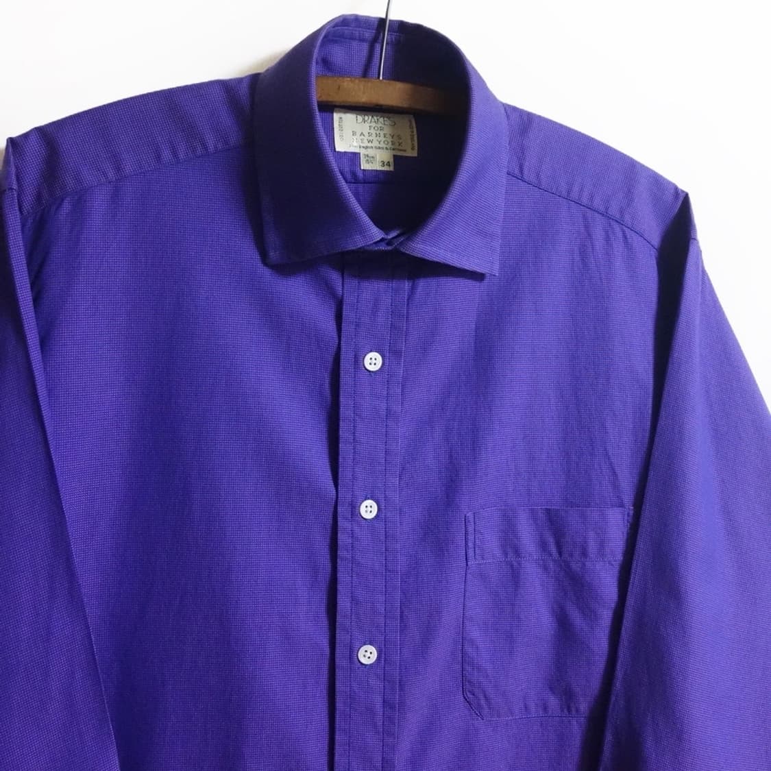 (34) 드레익스 네이비×퍼플 핀 체크 코튼셔츠 상품이미지2