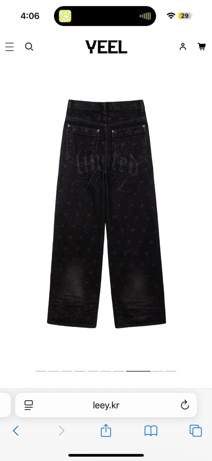Yeel 데님팬츠 LOGO PRINT PANELED PANTS BLAC 상품이미지5
