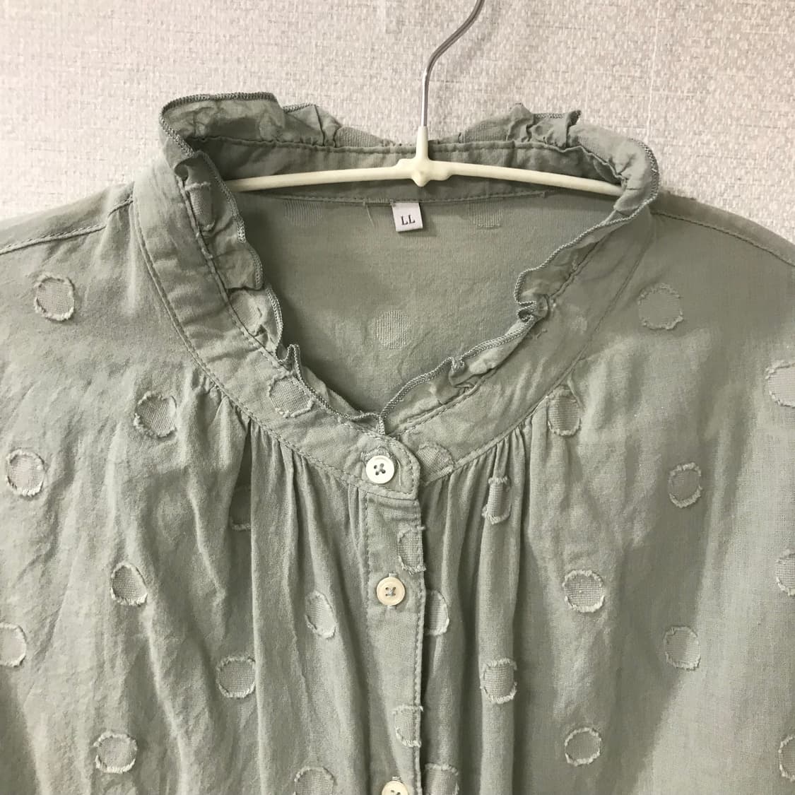 도트 민트 블라우스 상품이미지2