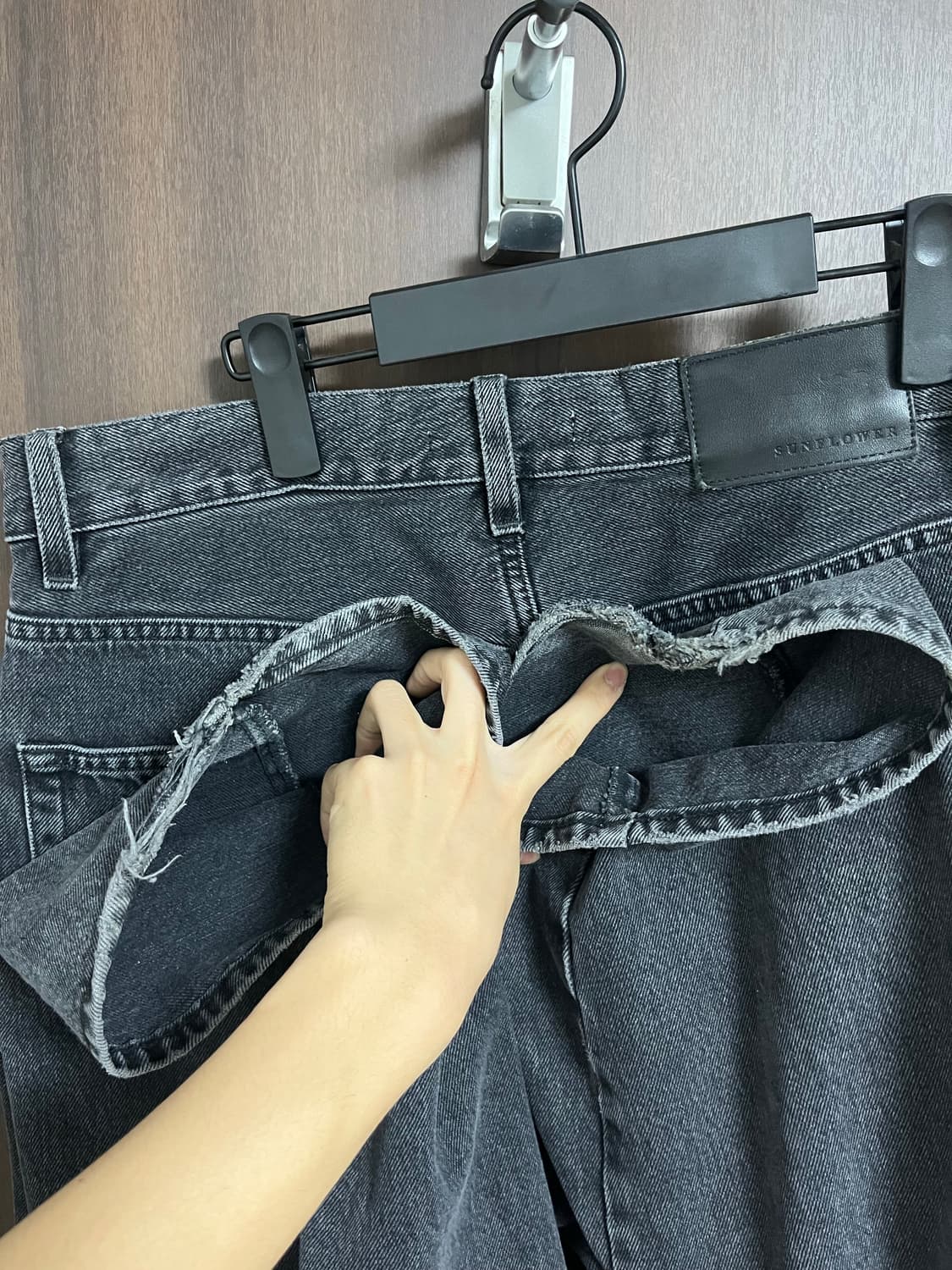 선플라워 와이드 트위스트 워시드블랙 32사이즈 상품이미지4