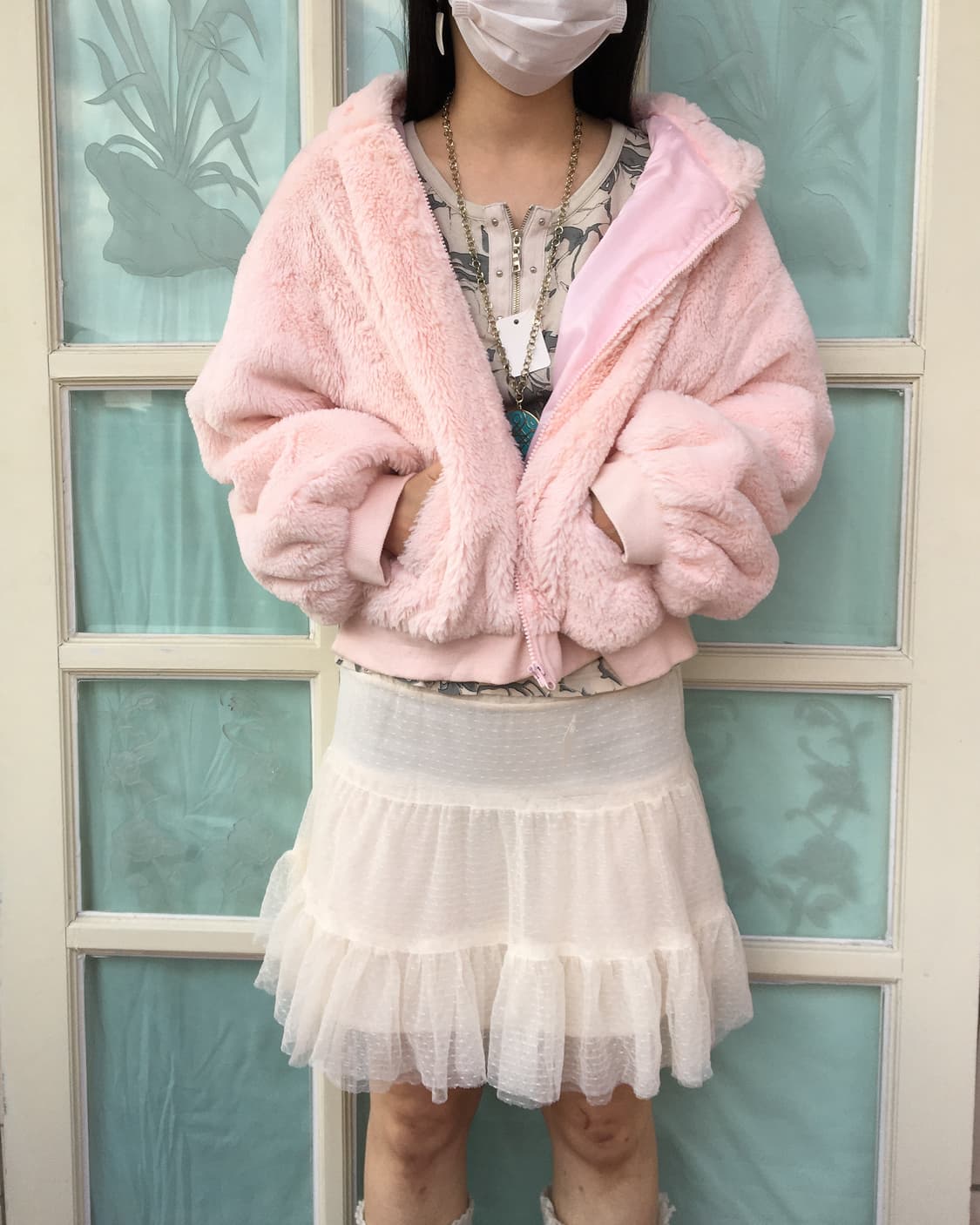 Rabbit ear hood fake fur zip up 상품이미지7