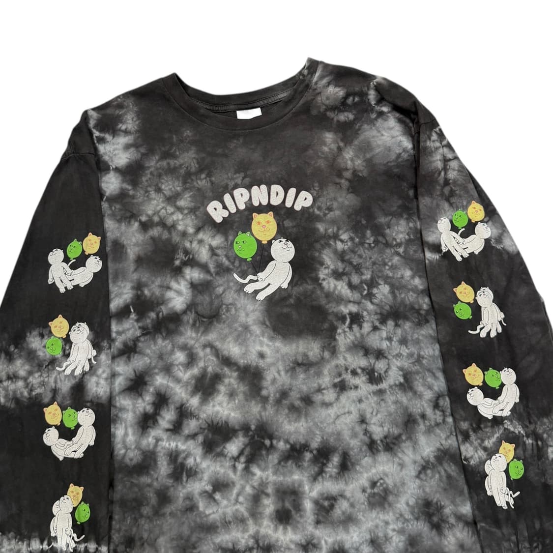 립앤딥 그래픽 고양이 캣 타이다이 롱슬리브 긴팔 티셔츠 XL 상품이미지2