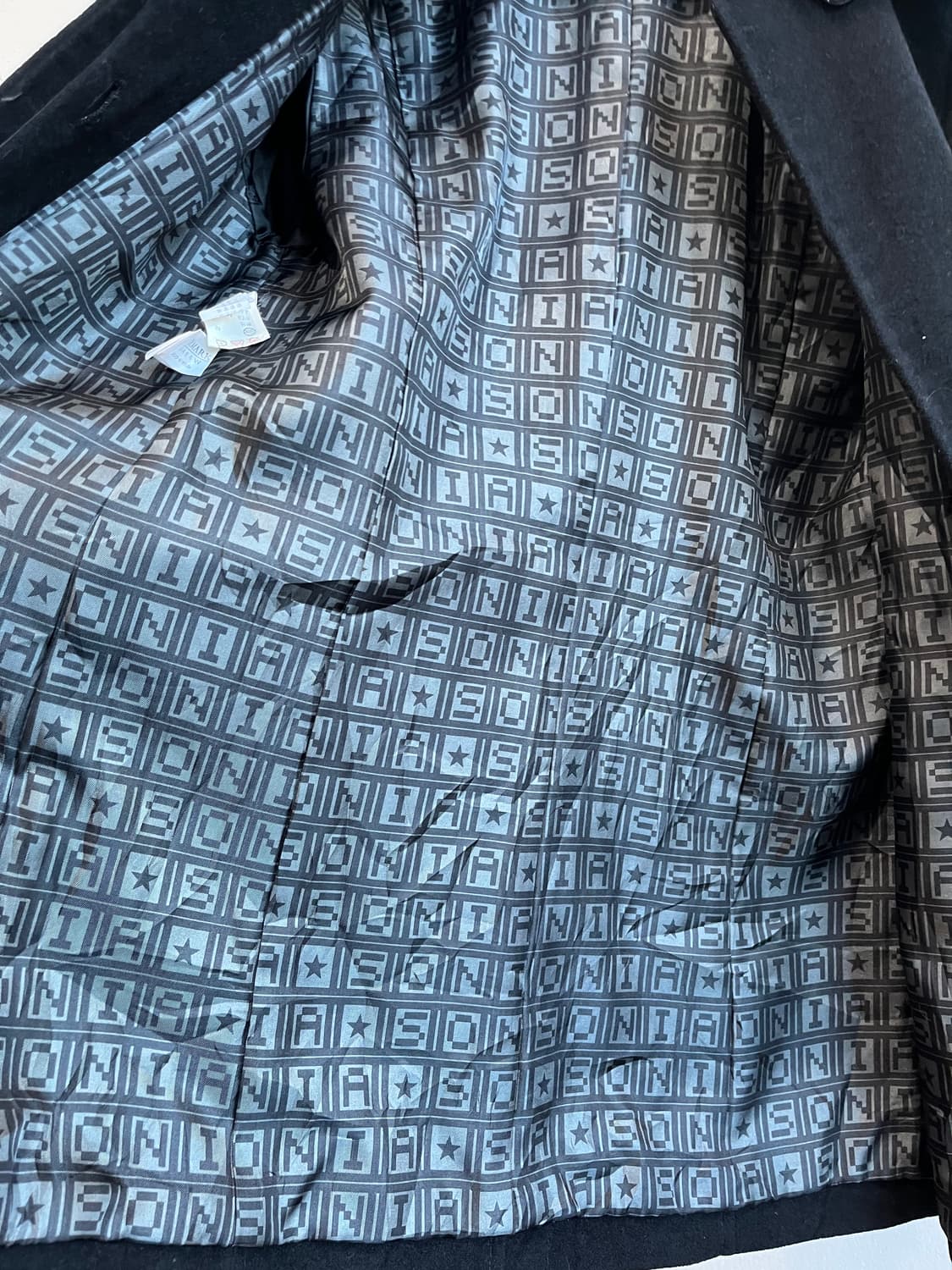 소니아리키엘 울 앙고라 퍼 코트 블랙 상품이미지6