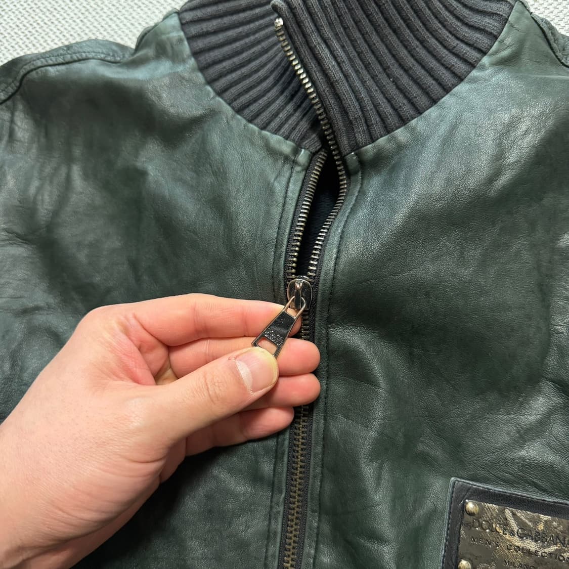 돌체앤가바나 가죽 니트 집업 자켓 상품이미지4