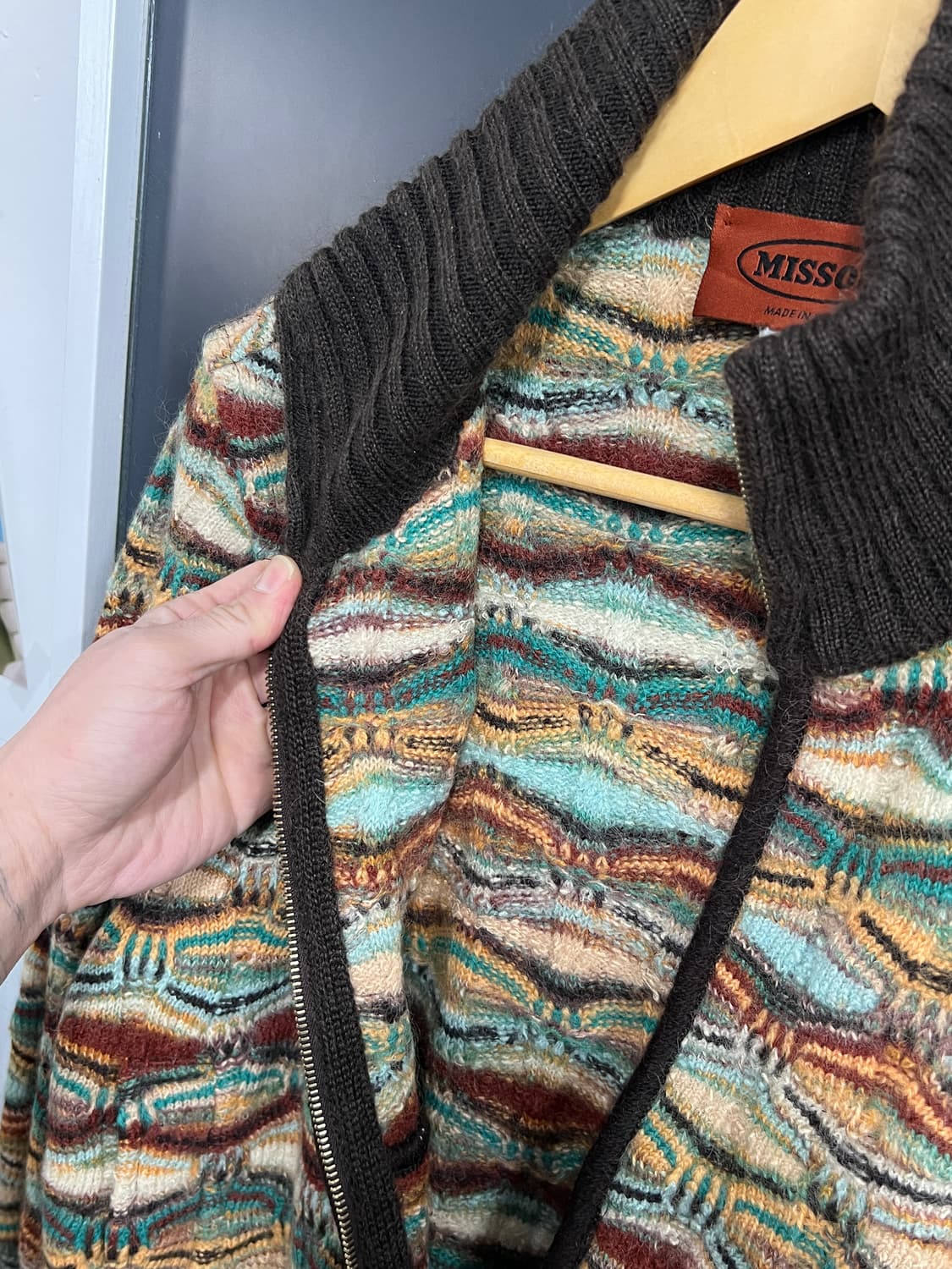 Missoni Vintage 미쏘니 빈티지 패턴 니트 집업 상품이미지5