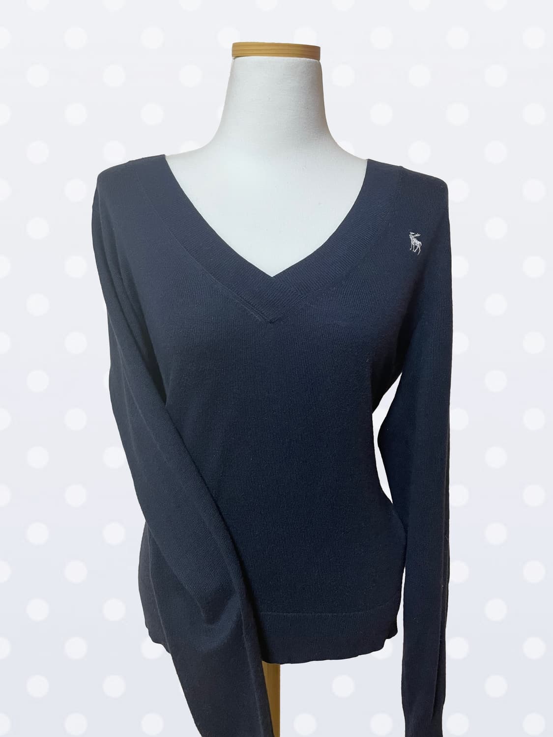 빈티지 아베크롬비 네이비 브이넥 롱슬리브 니트 탑 상품이미지1