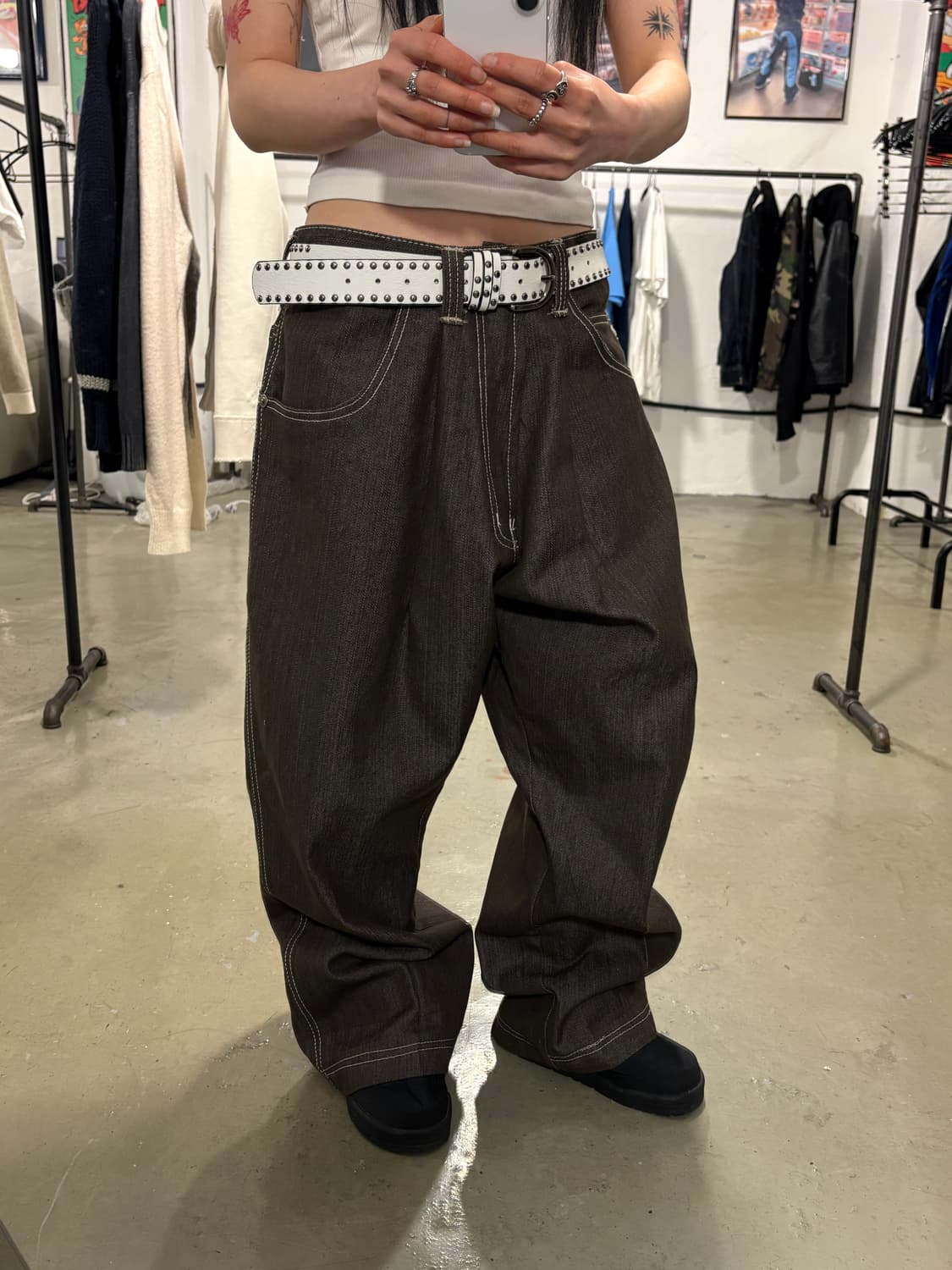 빈티지 힙합 데님팬츠 상품이미지3