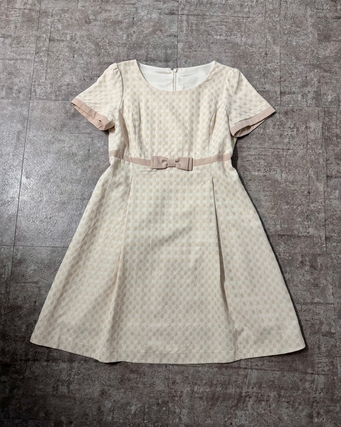 도트 패턴 리본 원피스 레이스 이너 티 2pcs SET 상품이미지6