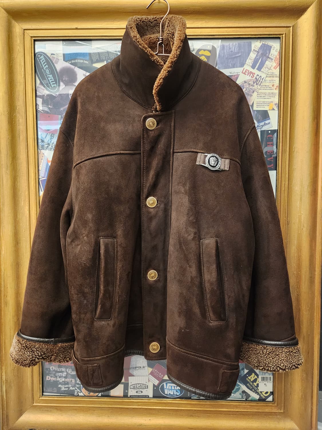 90s 초기베르사체 클래식 V2 스웨이드 시어링 무스탕 상품이미지3