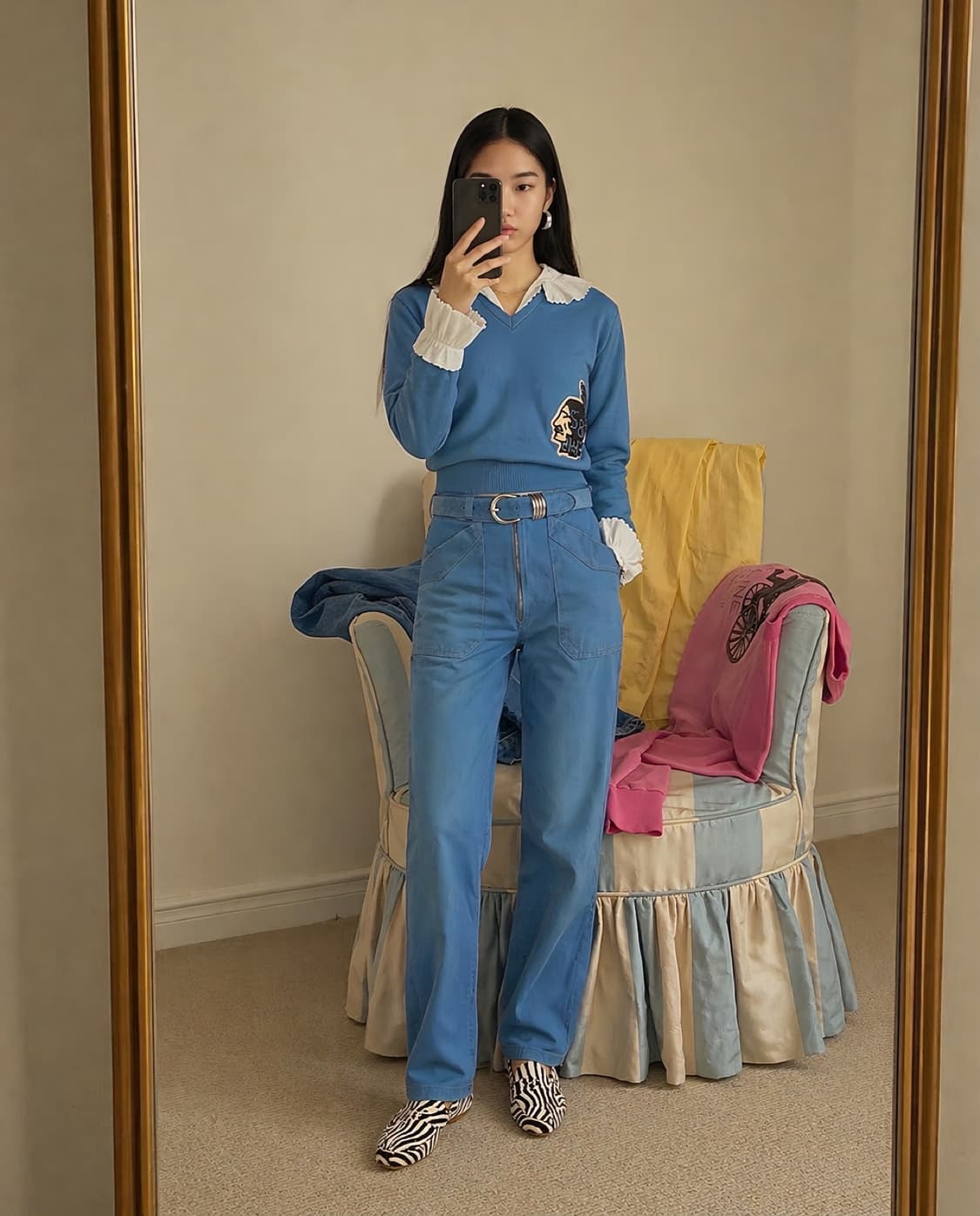 70s 페이디드 블루 워크웨어 팬츠 상품이미지1